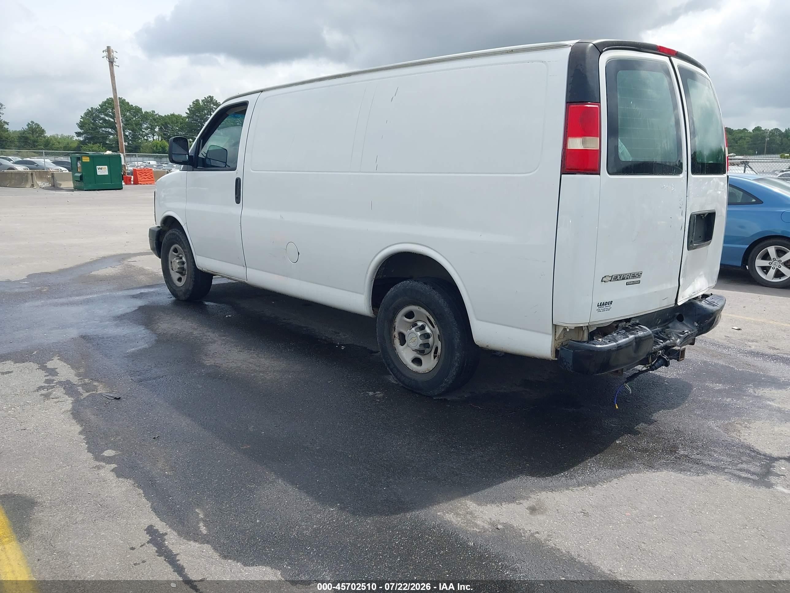 2013 Chevrolet Express 2500 Work Van White vin: 1GCWGFBA4D1179271