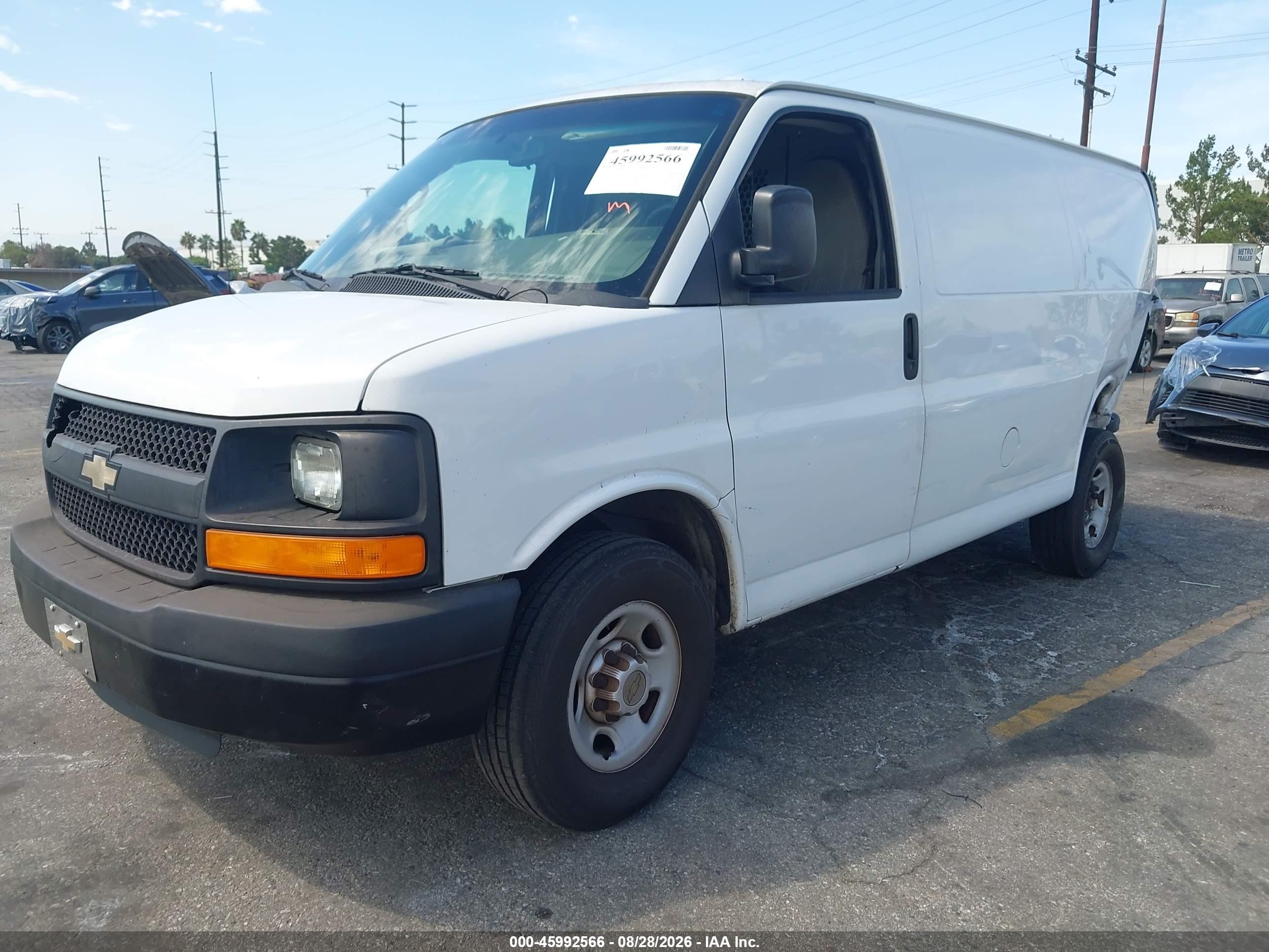 2013 Chevrolet Express 2500 Work Van White vin: 1GCWGFBA5D1153729