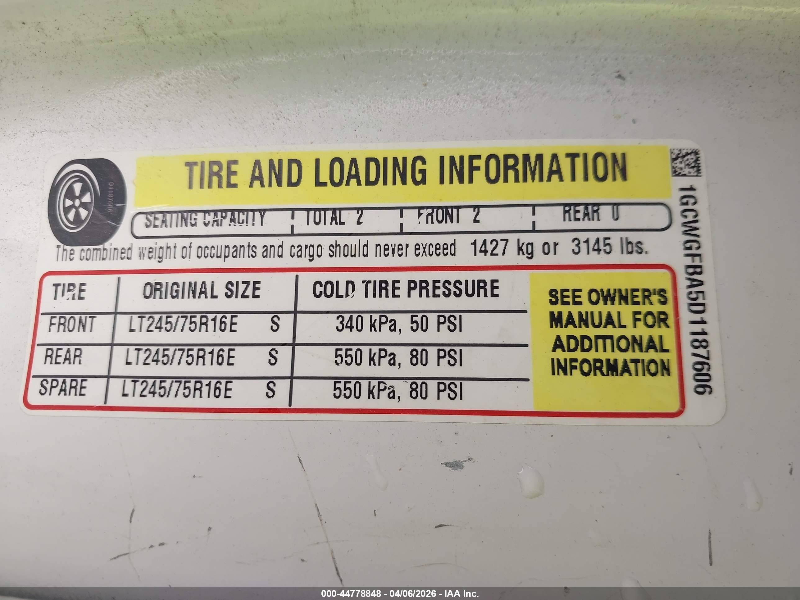 2013 Chevrolet Express 2500 Work Van White vin: 1GCWGFBA5D1187606