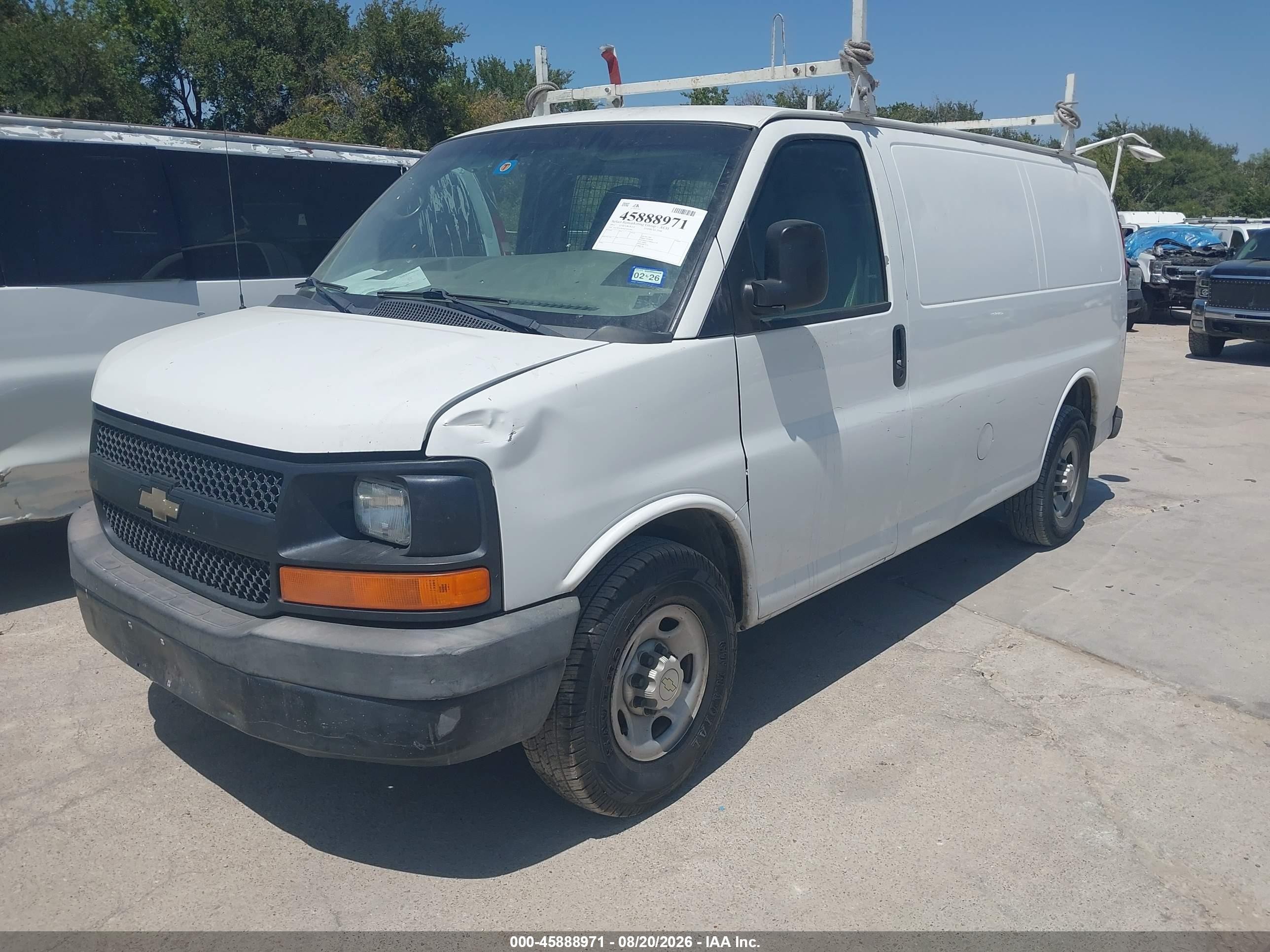 2012 Chevrolet Express 2500 Work Van Белый vin: 1GCWGFBA6C1165404