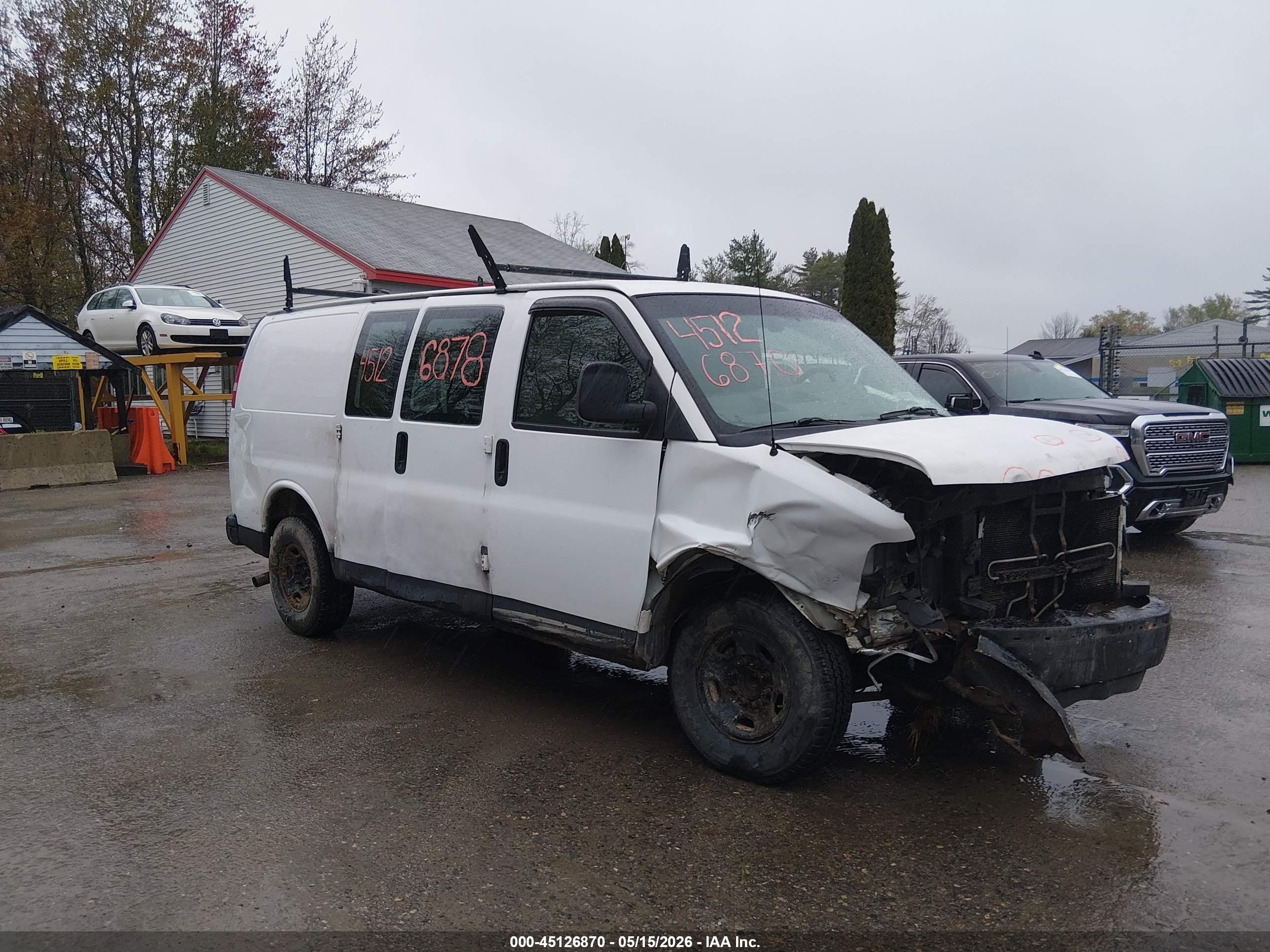2013 Chevrolet Express 2500 Work Van White vin: 1GCWGFBA7D1105438