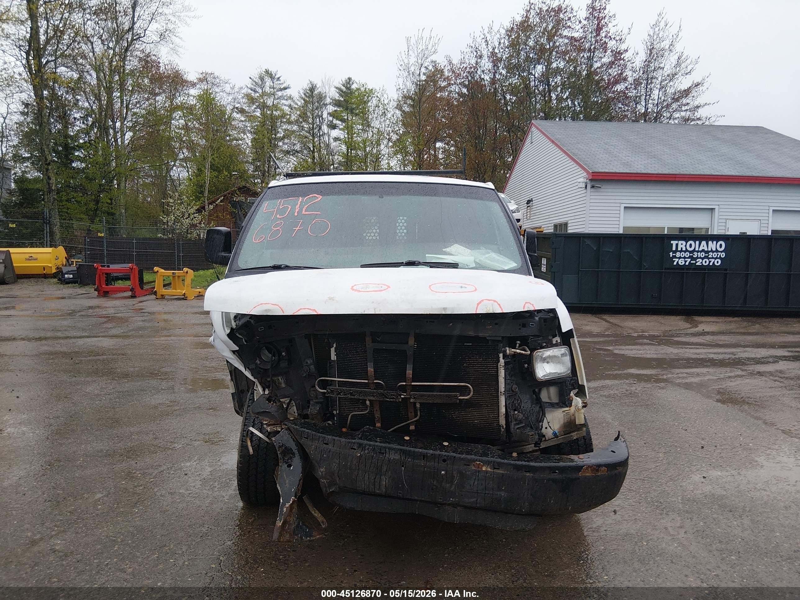 2013 Chevrolet Express 2500 Work Van White vin: 1GCWGFBA7D1105438