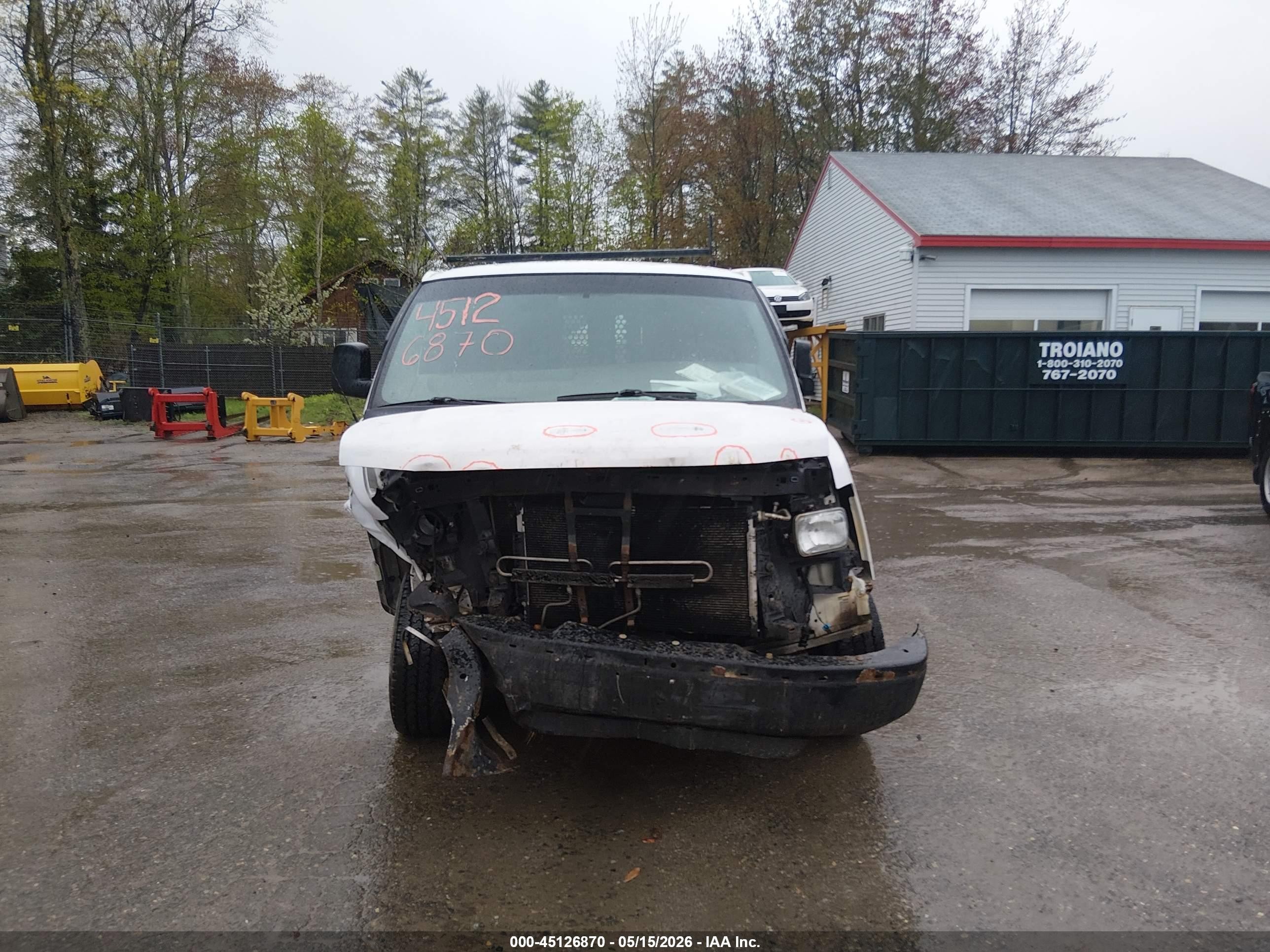2013 Chevrolet Express 2500 Work Van White vin: 1GCWGFBA7D1105438