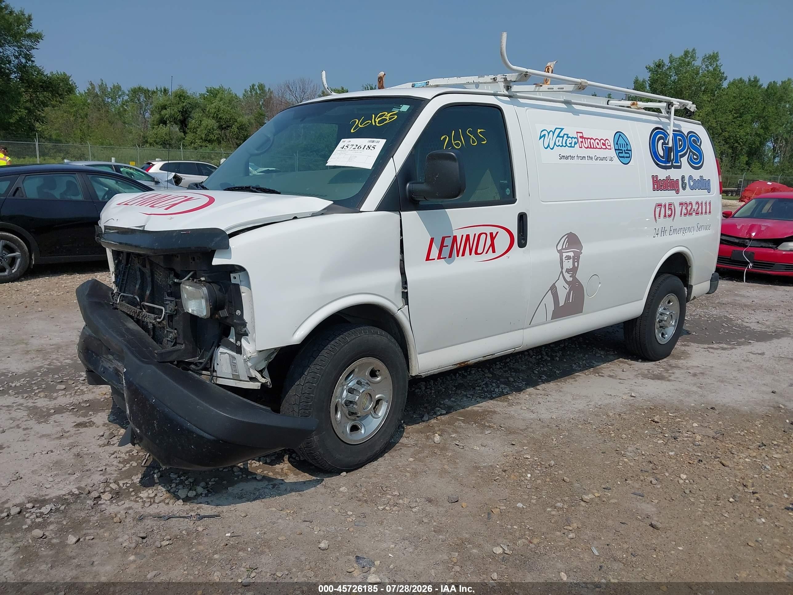 2013 Chevrolet Express 2500 Work Van Белый vin: 1GCWGFBA8D1130297