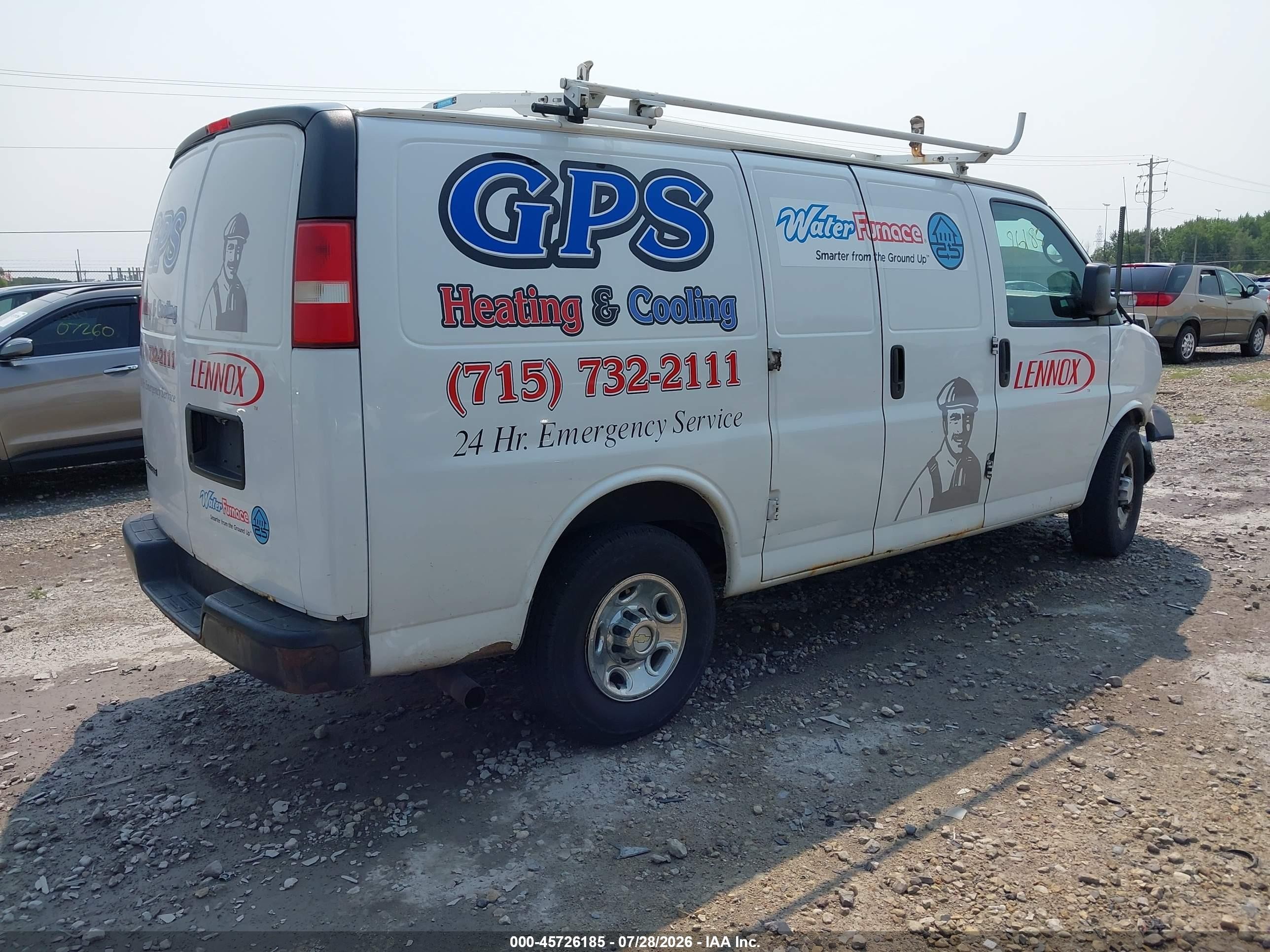 2013 Chevrolet Express 2500 Work Van Белый vin: 1GCWGFBA8D1130297