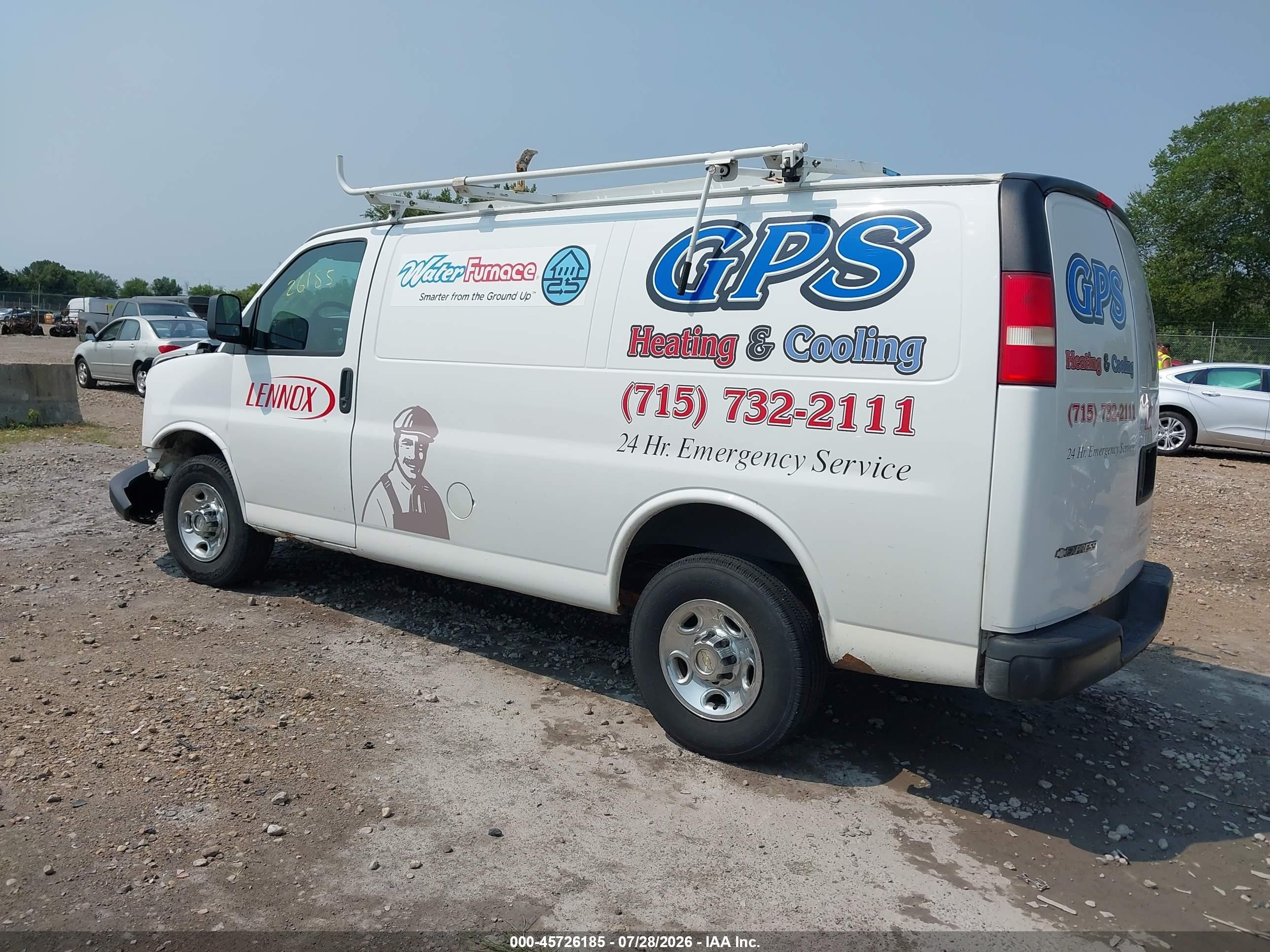 2013 Chevrolet Express 2500 Work Van Белый vin: 1GCWGFBA8D1130297