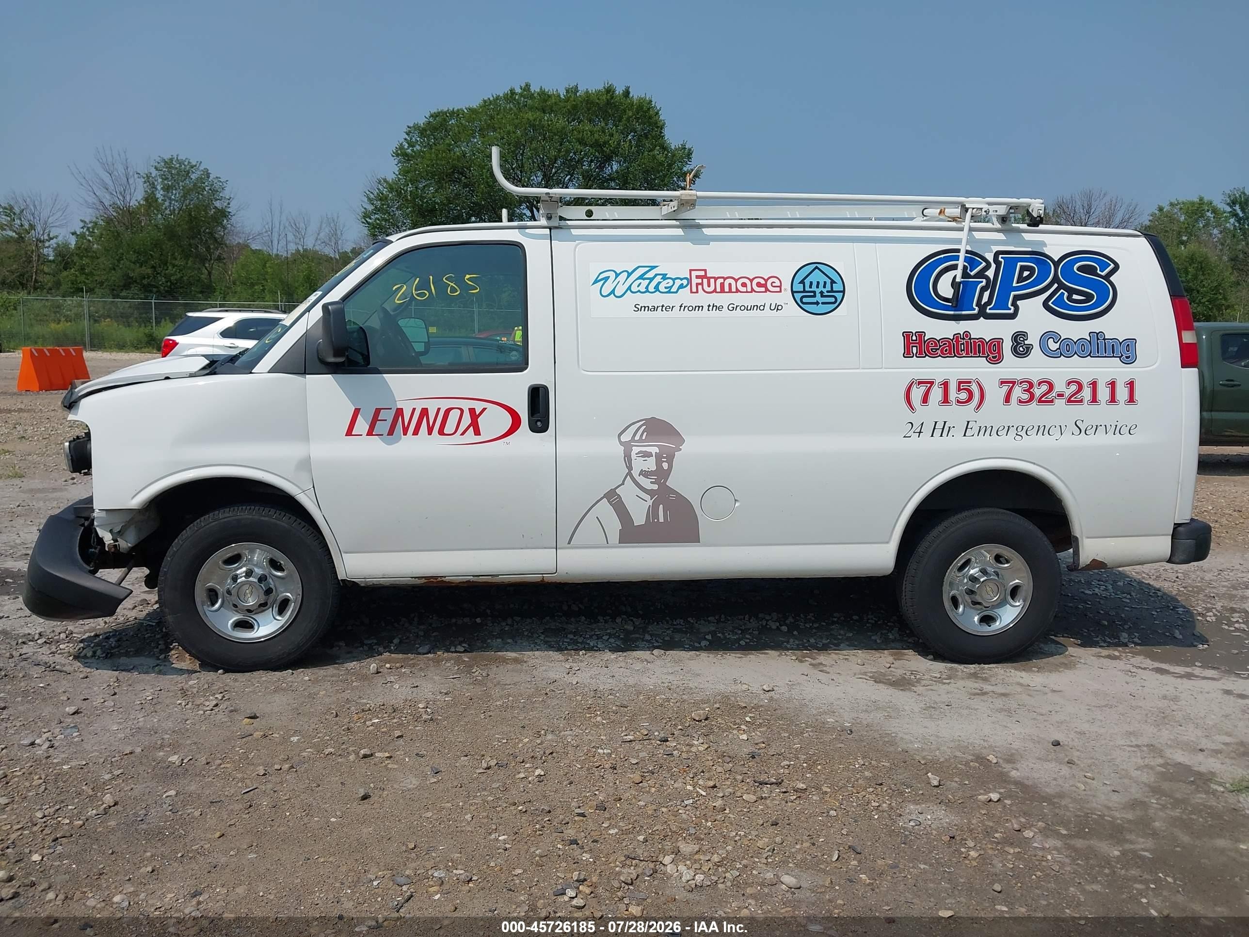 2013 Chevrolet Express 2500 Work Van Белый vin: 1GCWGFBA8D1130297