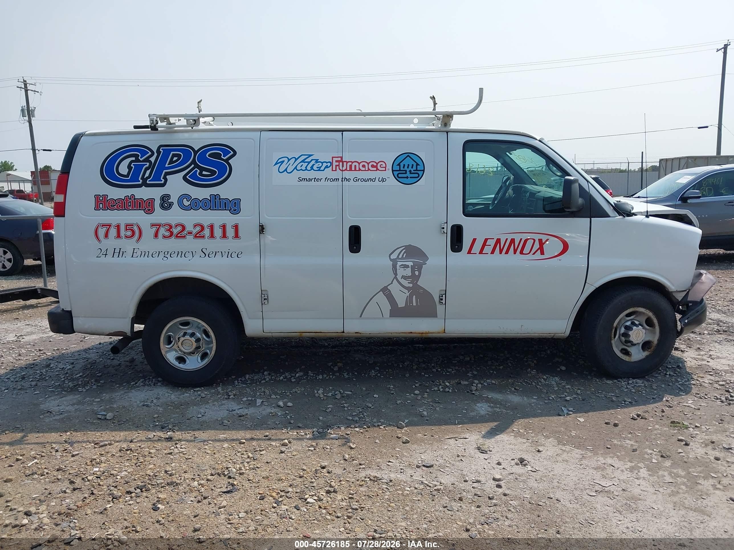 2013 Chevrolet Express 2500 Work Van Белый vin: 1GCWGFBA8D1130297