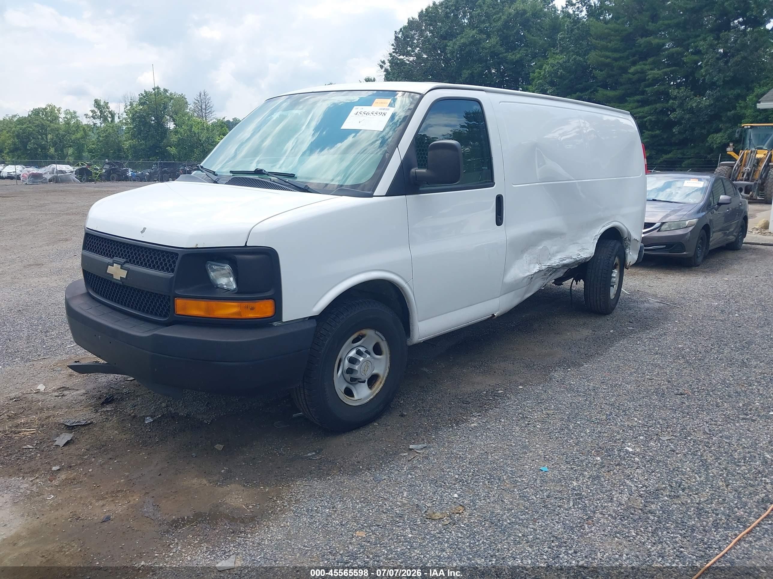 2013 Chevrolet Express 2500 Work Van White vin: 1GCWGFCA0D1112701