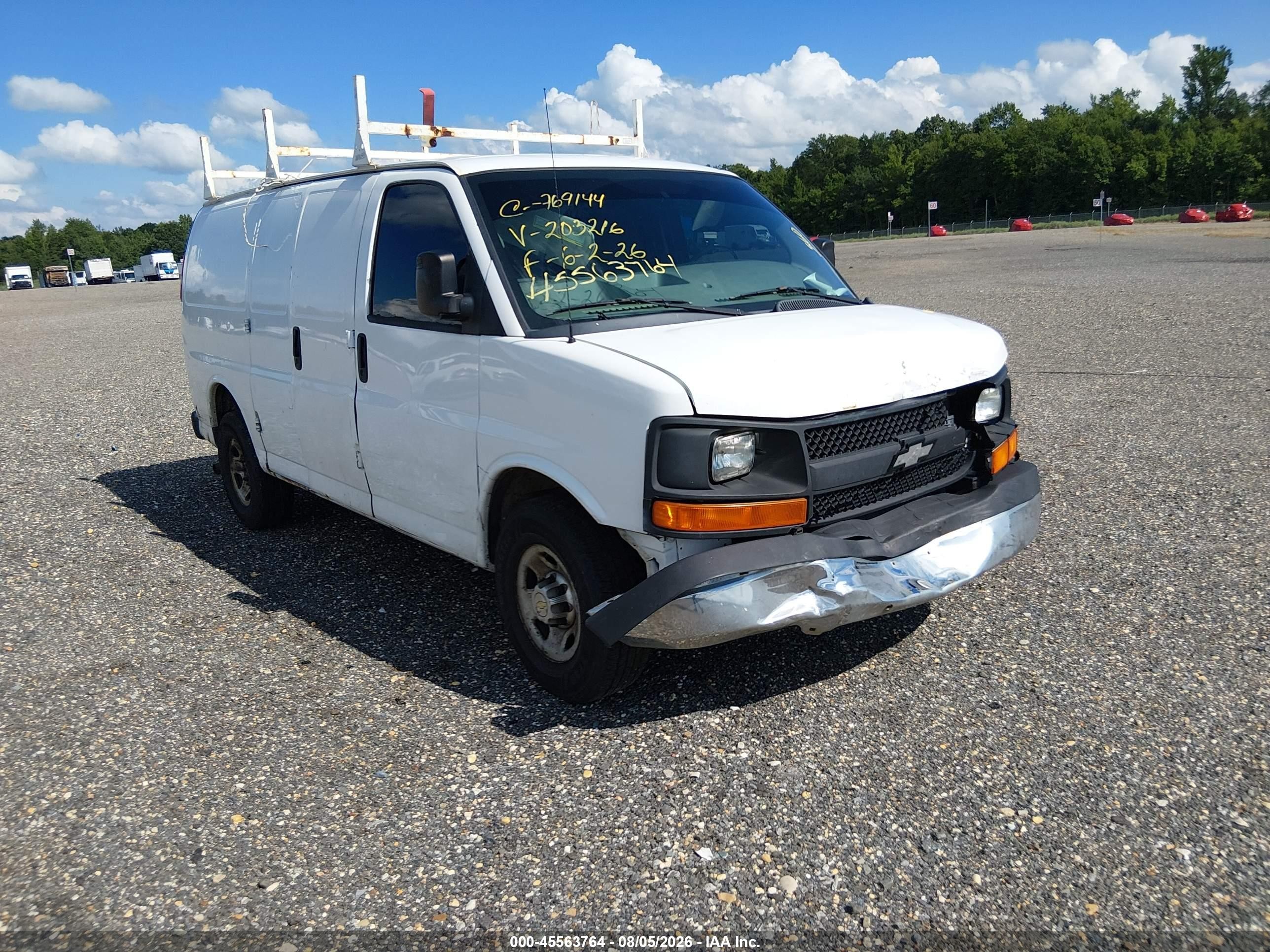2012 Chevrolet Express 2500 Work Van White vin: 1GCWGFCA1C1203216