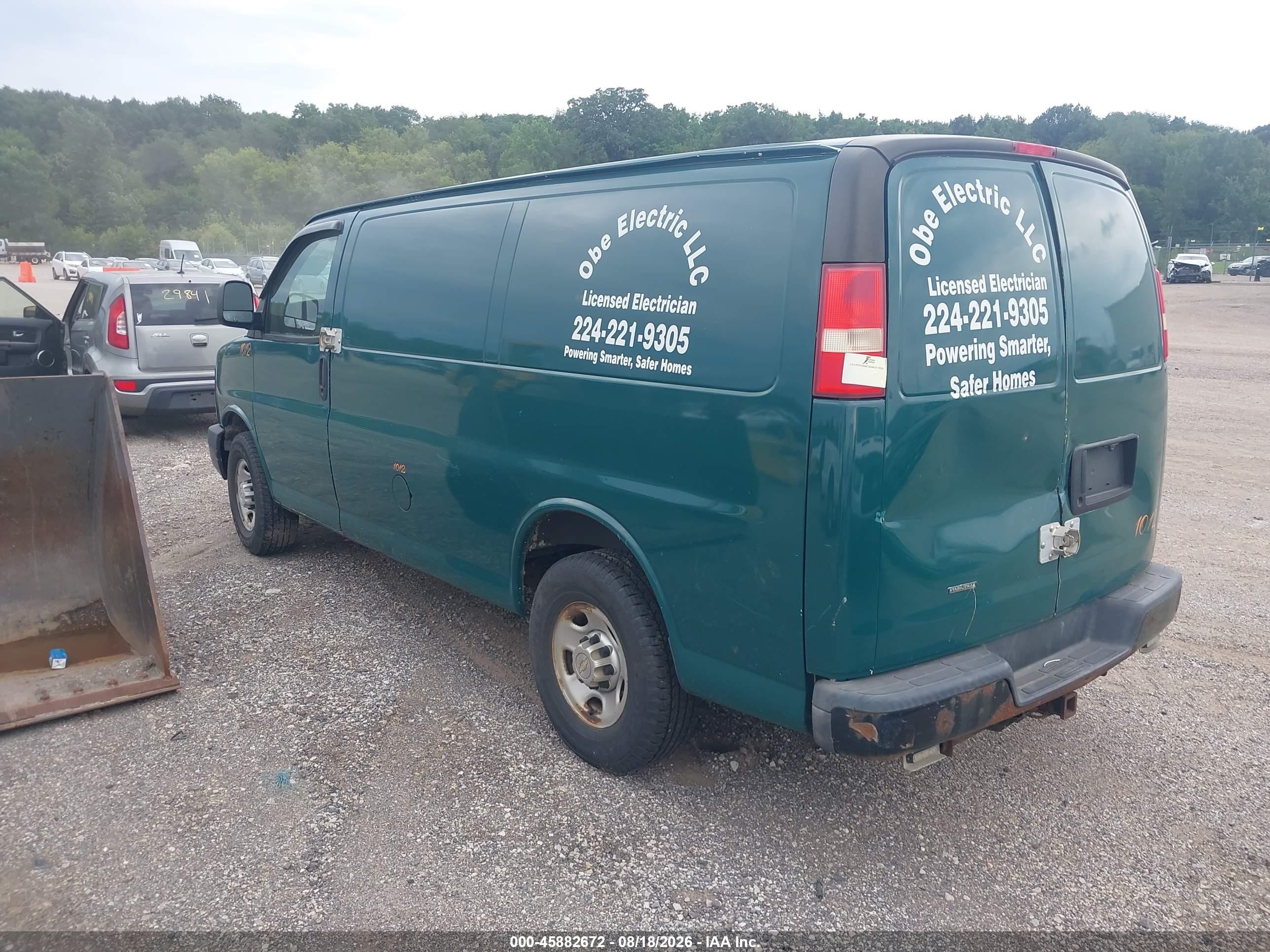 2013 Chevrolet Express 2500 Work Van Green vin: 1GCWGFCA1D1126249