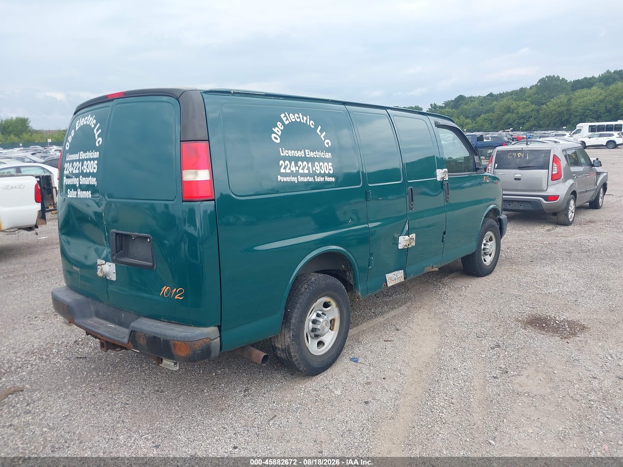 2013 Chevrolet Express 2500 Work Van Green vin: 1GCWGFCA1D1126249