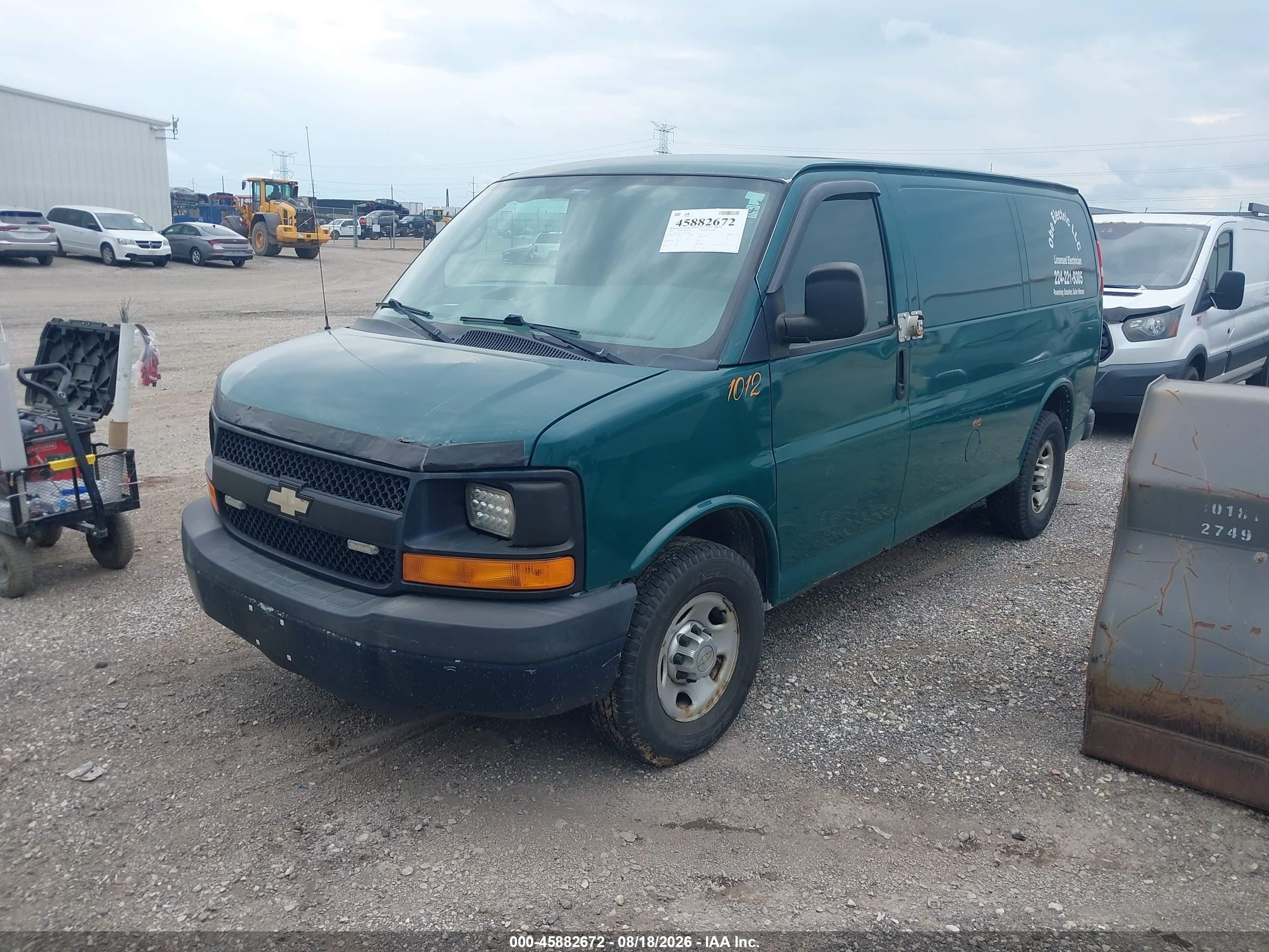 2013 Chevrolet Express 2500 Work Van Green vin: 1GCWGFCA1D1126249