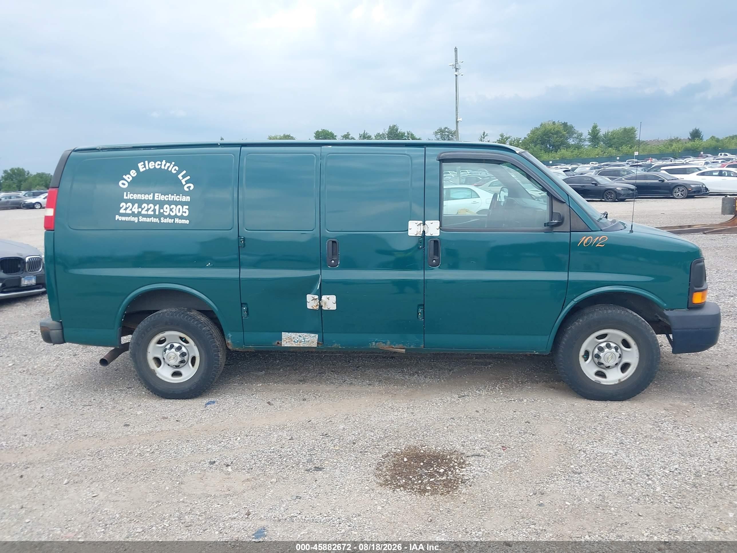2013 Chevrolet Express 2500 Work Van Green vin: 1GCWGFCA1D1126249