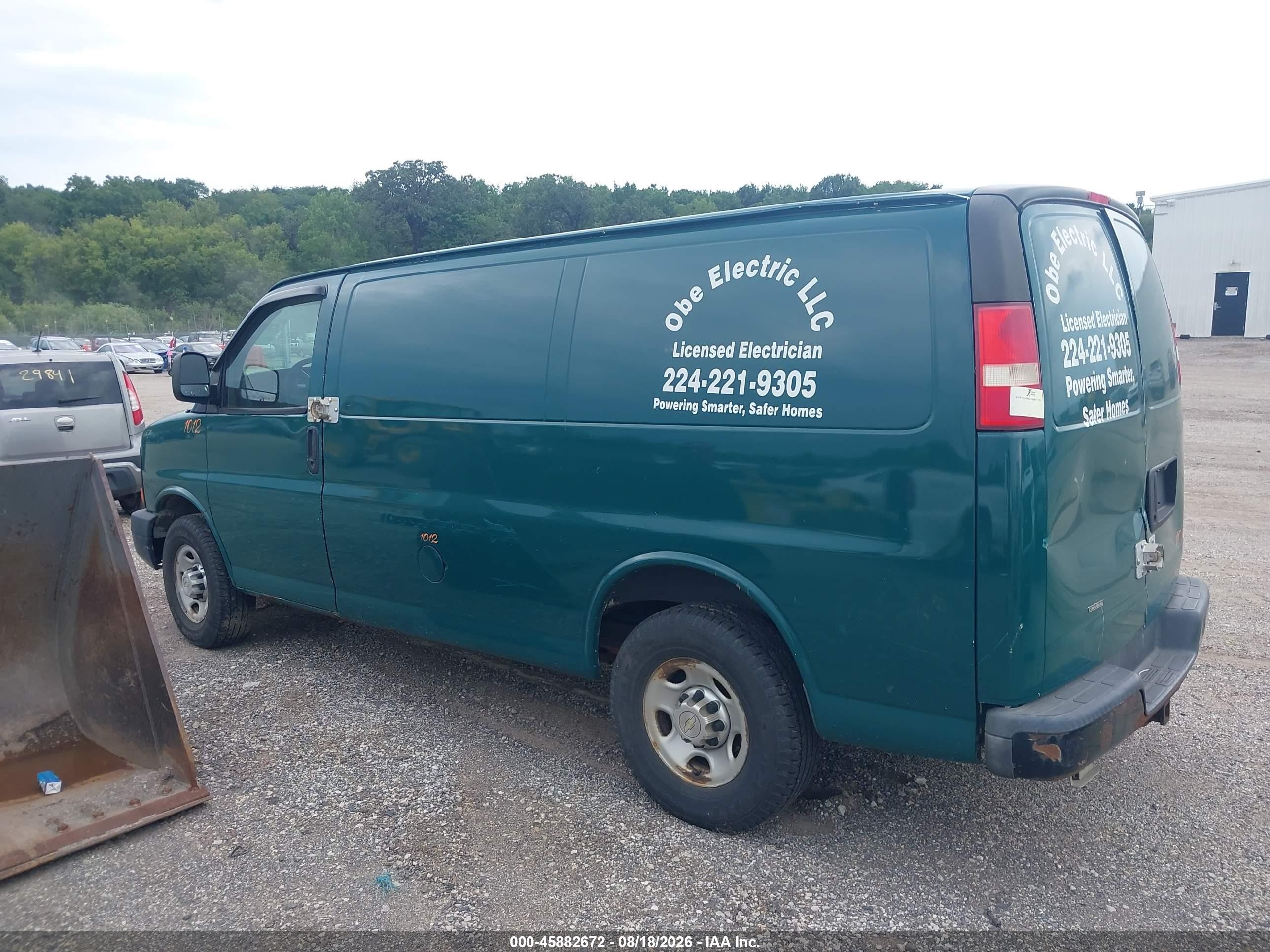 2013 Chevrolet Express 2500 Work Van Green vin: 1GCWGFCA1D1126249