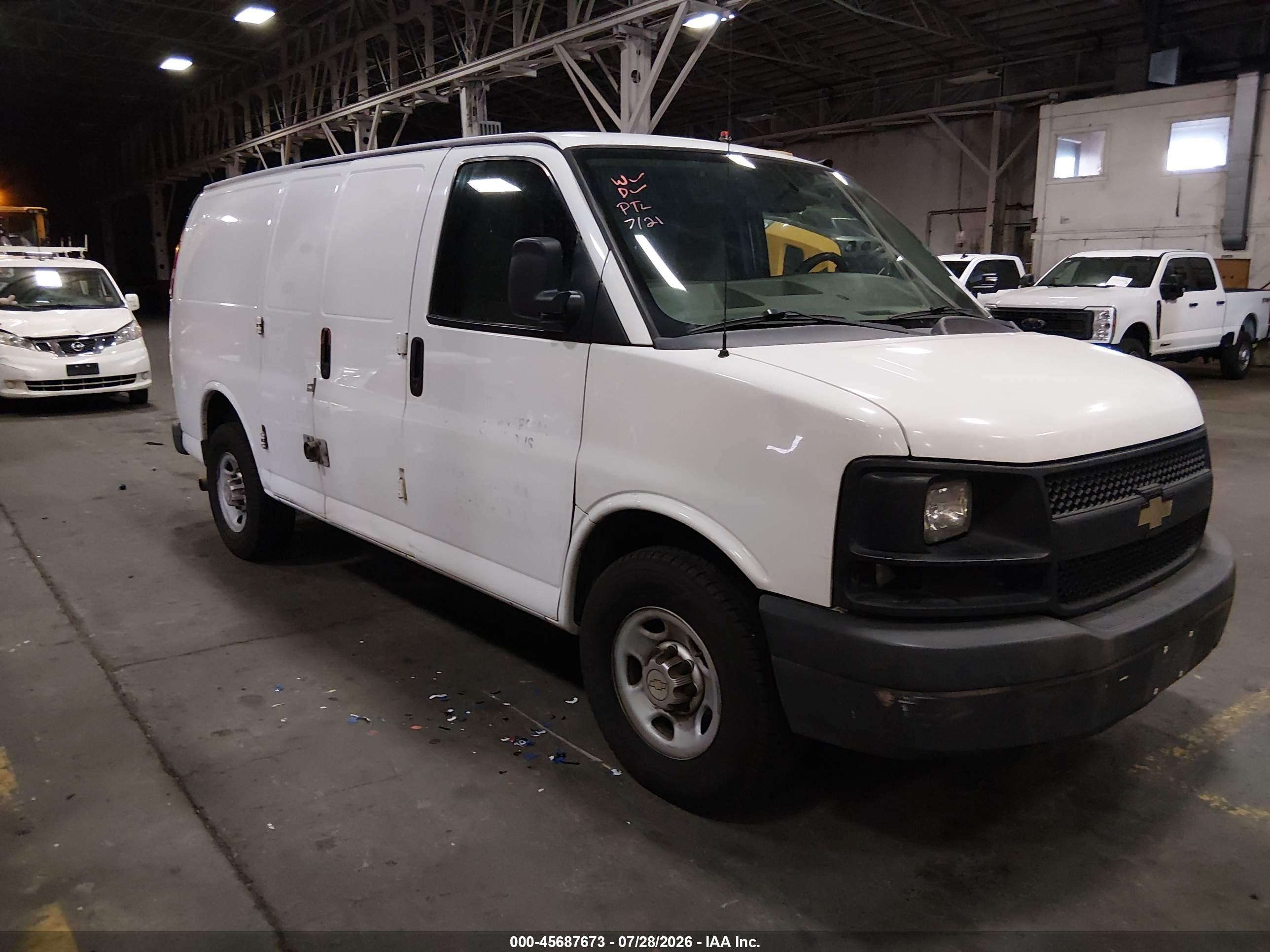 2014 Chevrolet Express 2500 Work Van White vin: 1GCWGFCA1E1151590