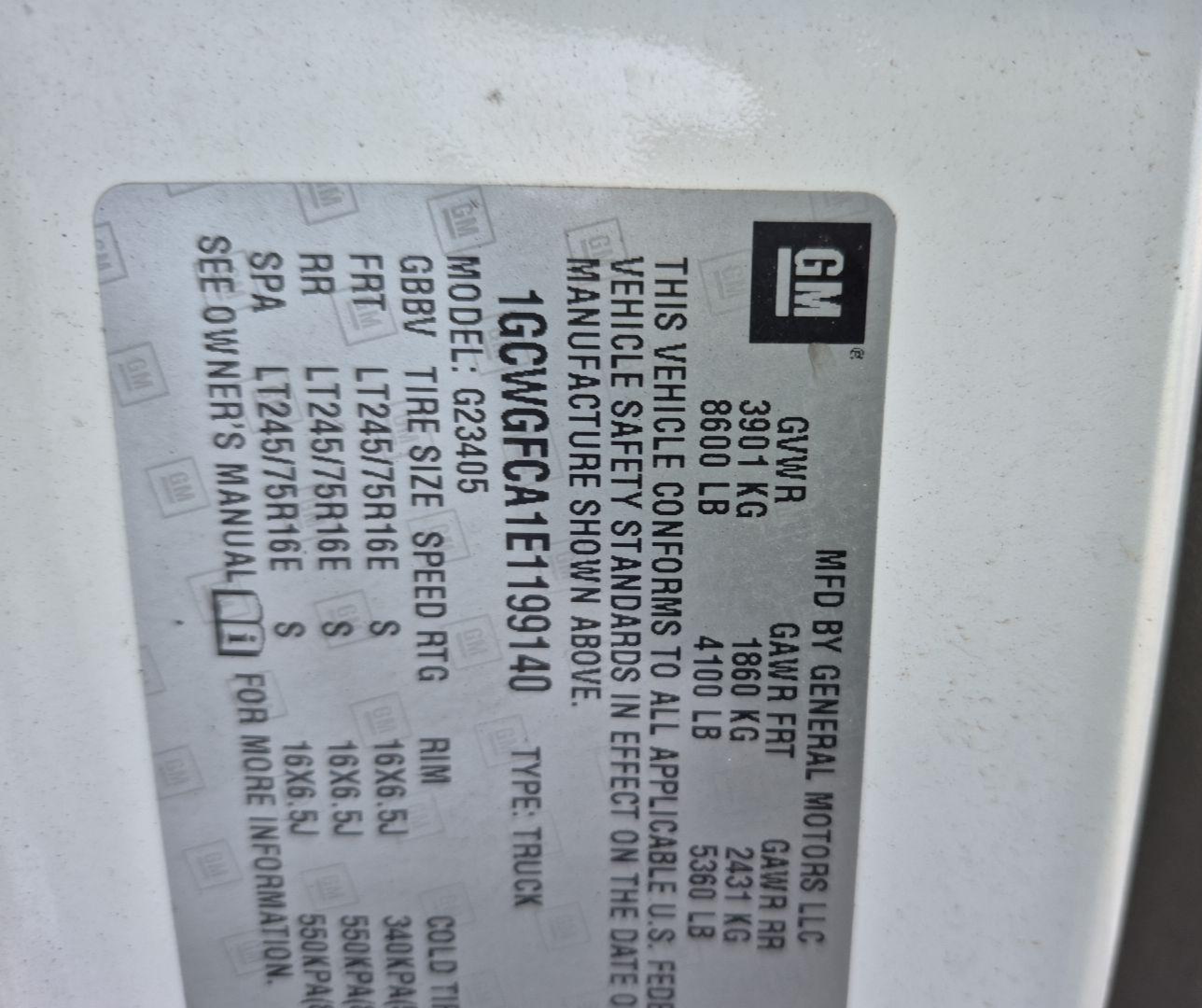 1GCWGFCA1E1199140