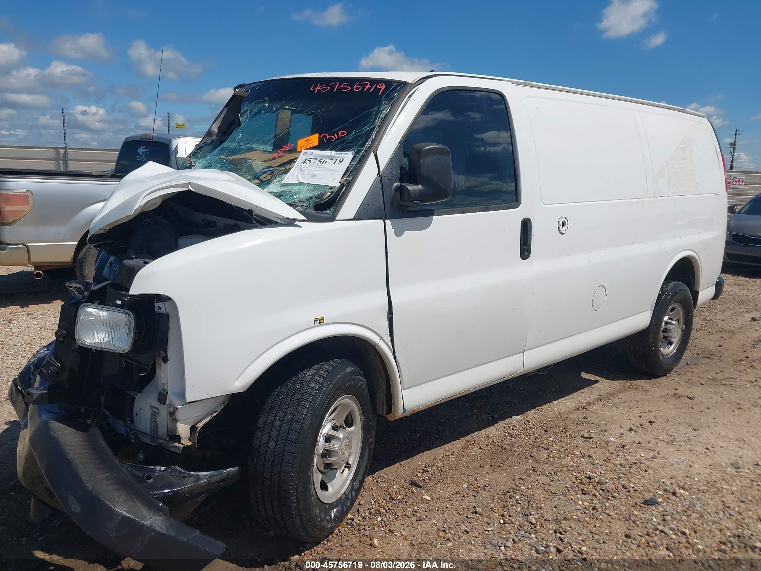 2013 Chevrolet Express 2500 Work Van White vin: 1GCWGFCA2D1902727
