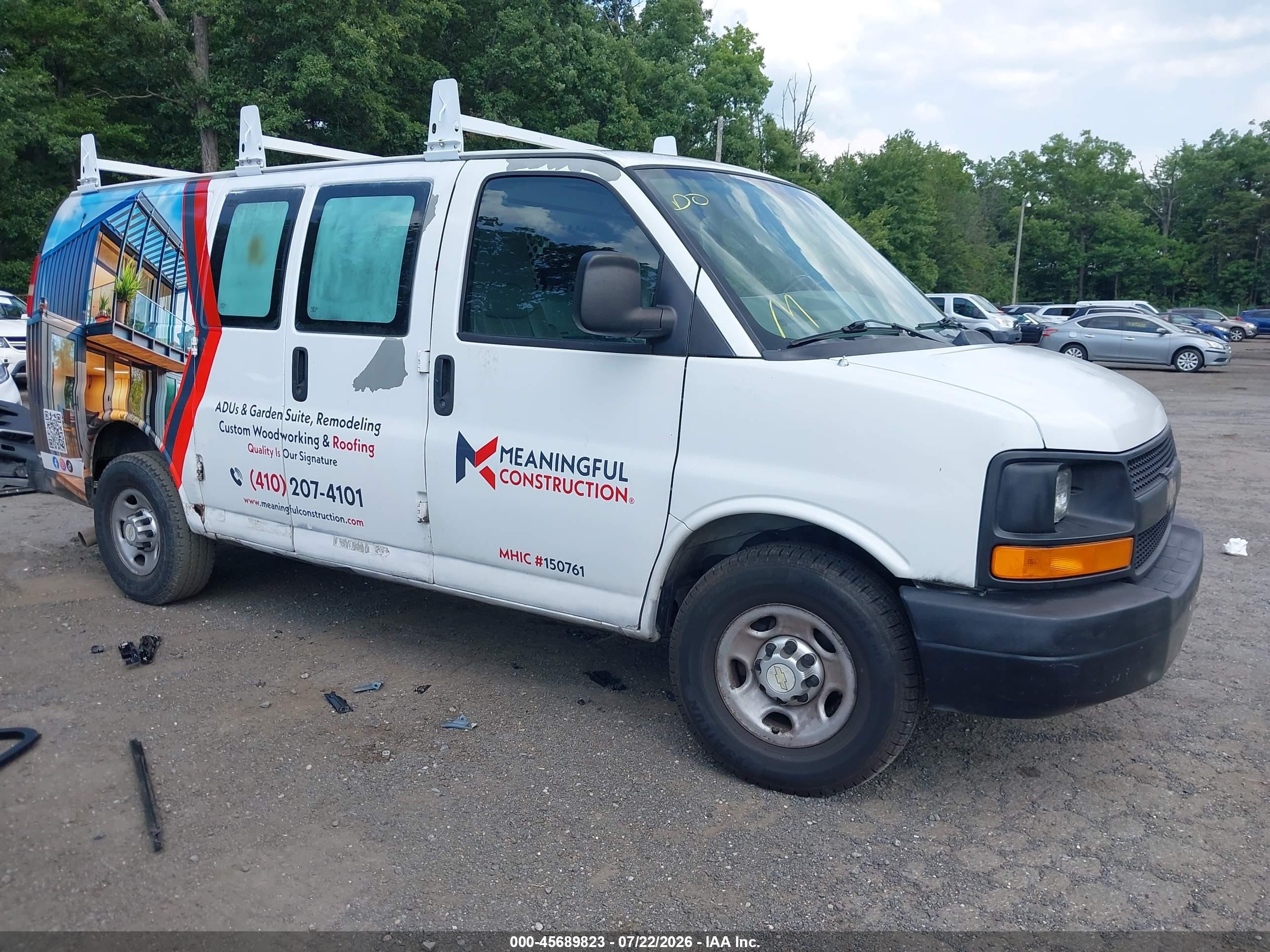 2011 Chevrolet Express 2500 Work Van White vin: 1GCWGFCA4B1187107