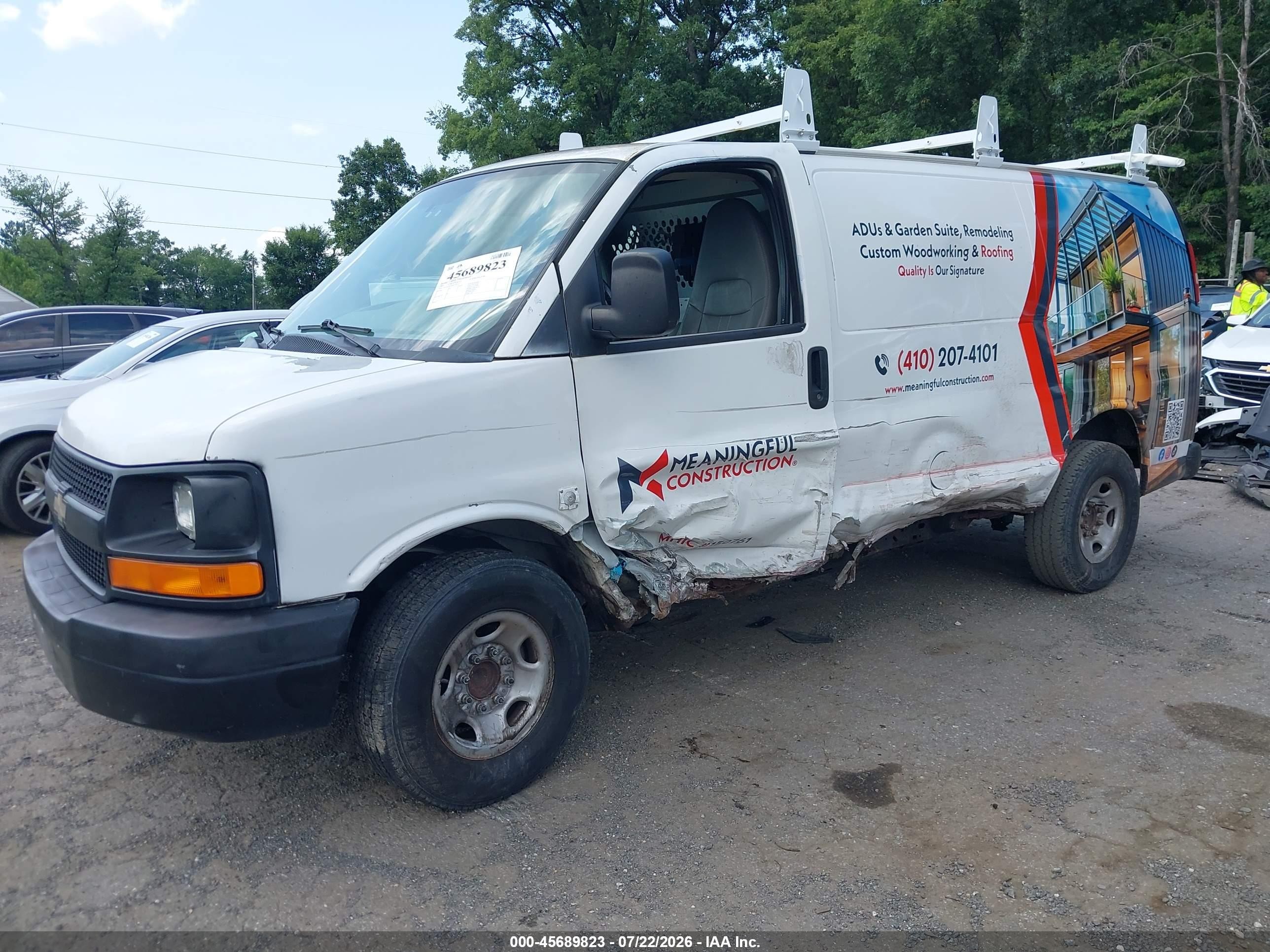 2011 Chevrolet Express 2500 Work Van White vin: 1GCWGFCA4B1187107