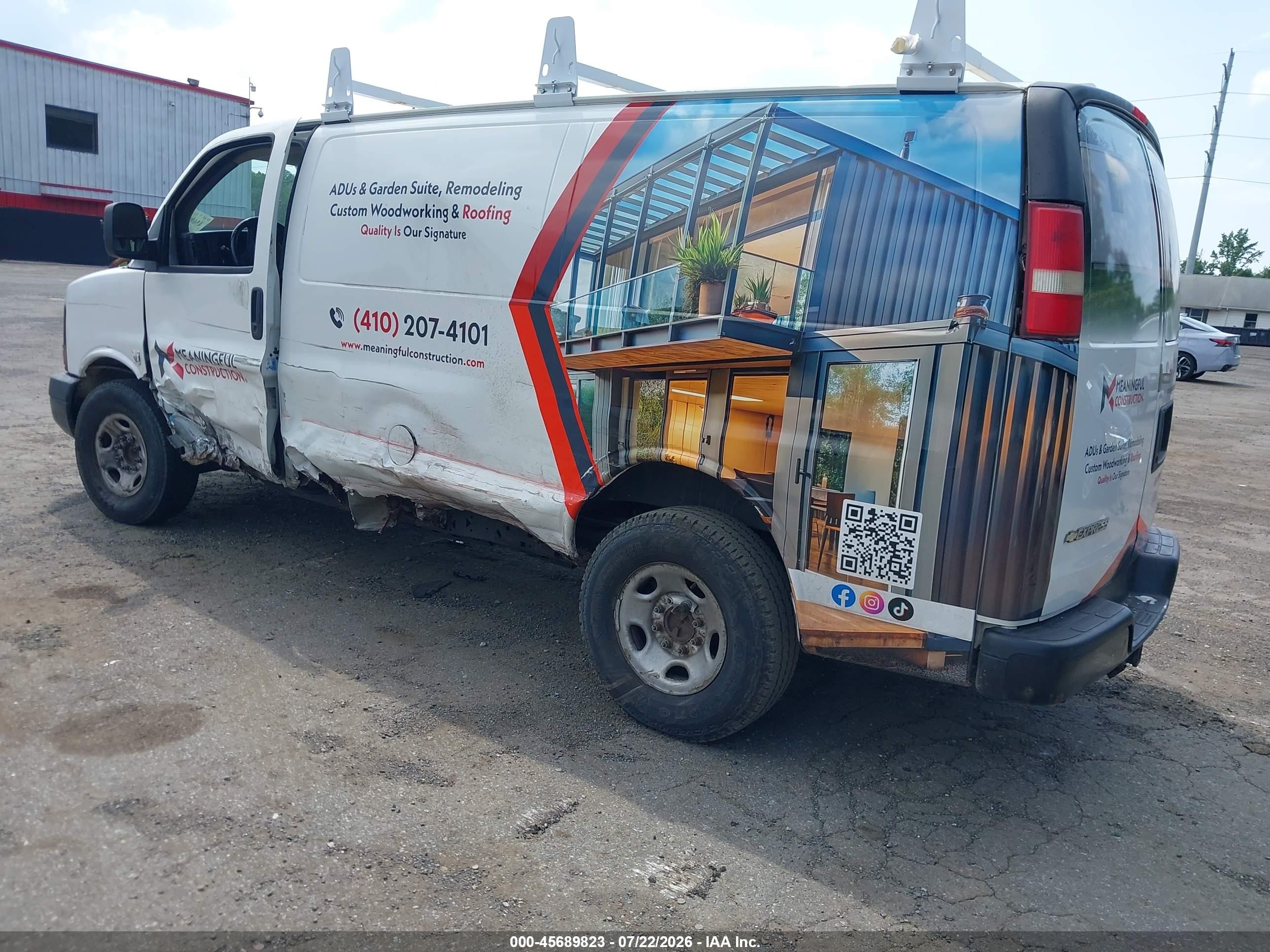 2011 Chevrolet Express 2500 Work Van White vin: 1GCWGFCA4B1187107