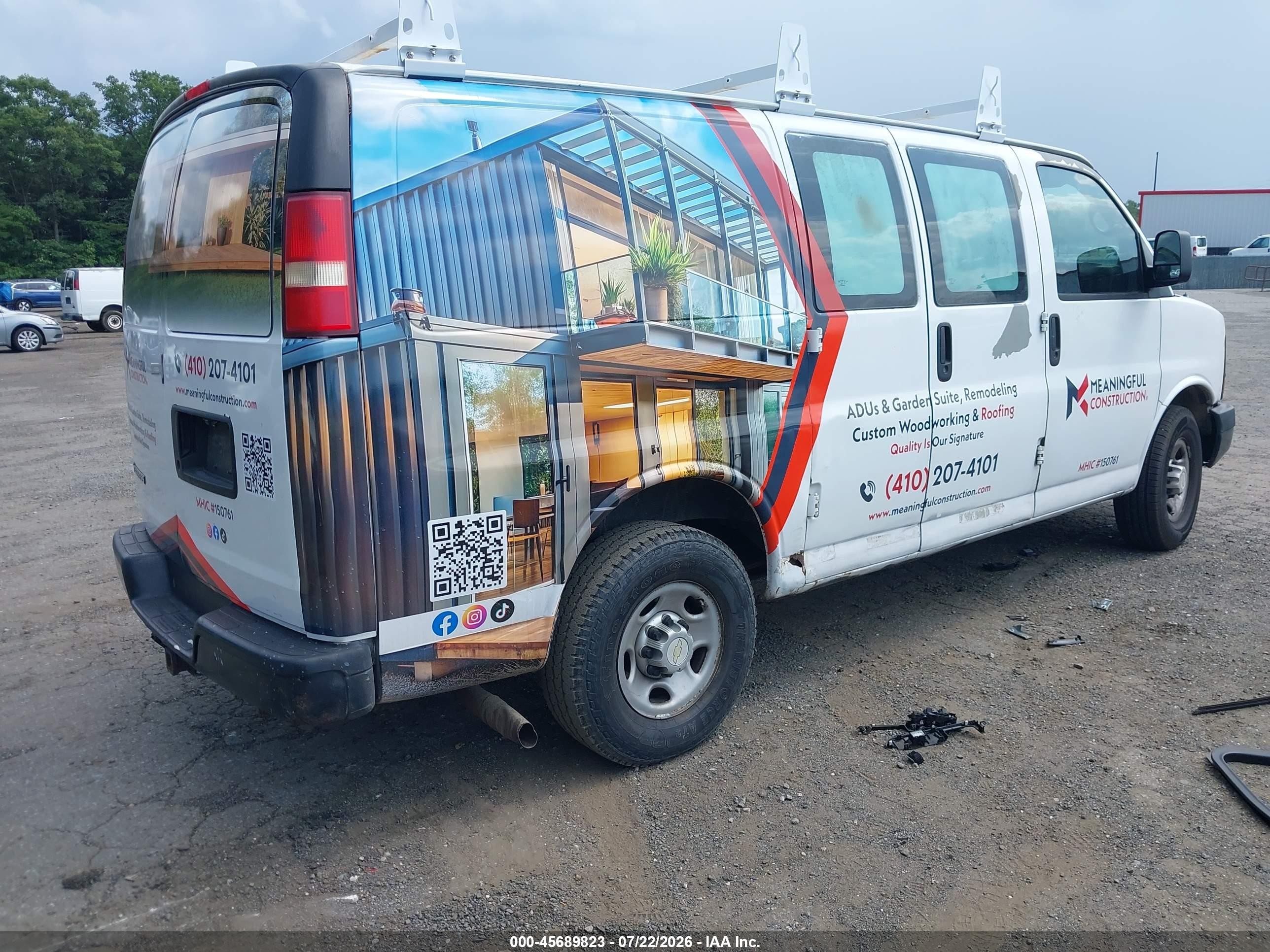2011 Chevrolet Express 2500 Work Van White vin: 1GCWGFCA4B1187107