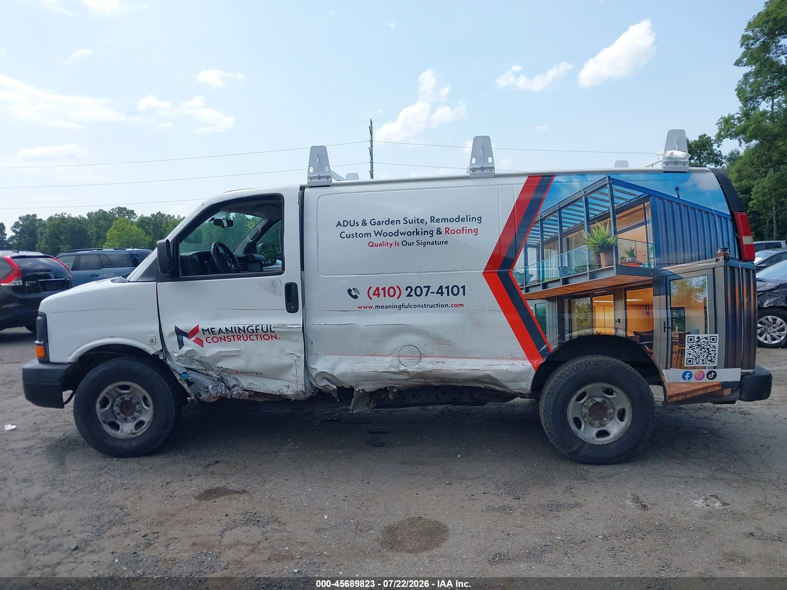 2011 Chevrolet Express 2500 Work Van White vin: 1GCWGFCA4B1187107