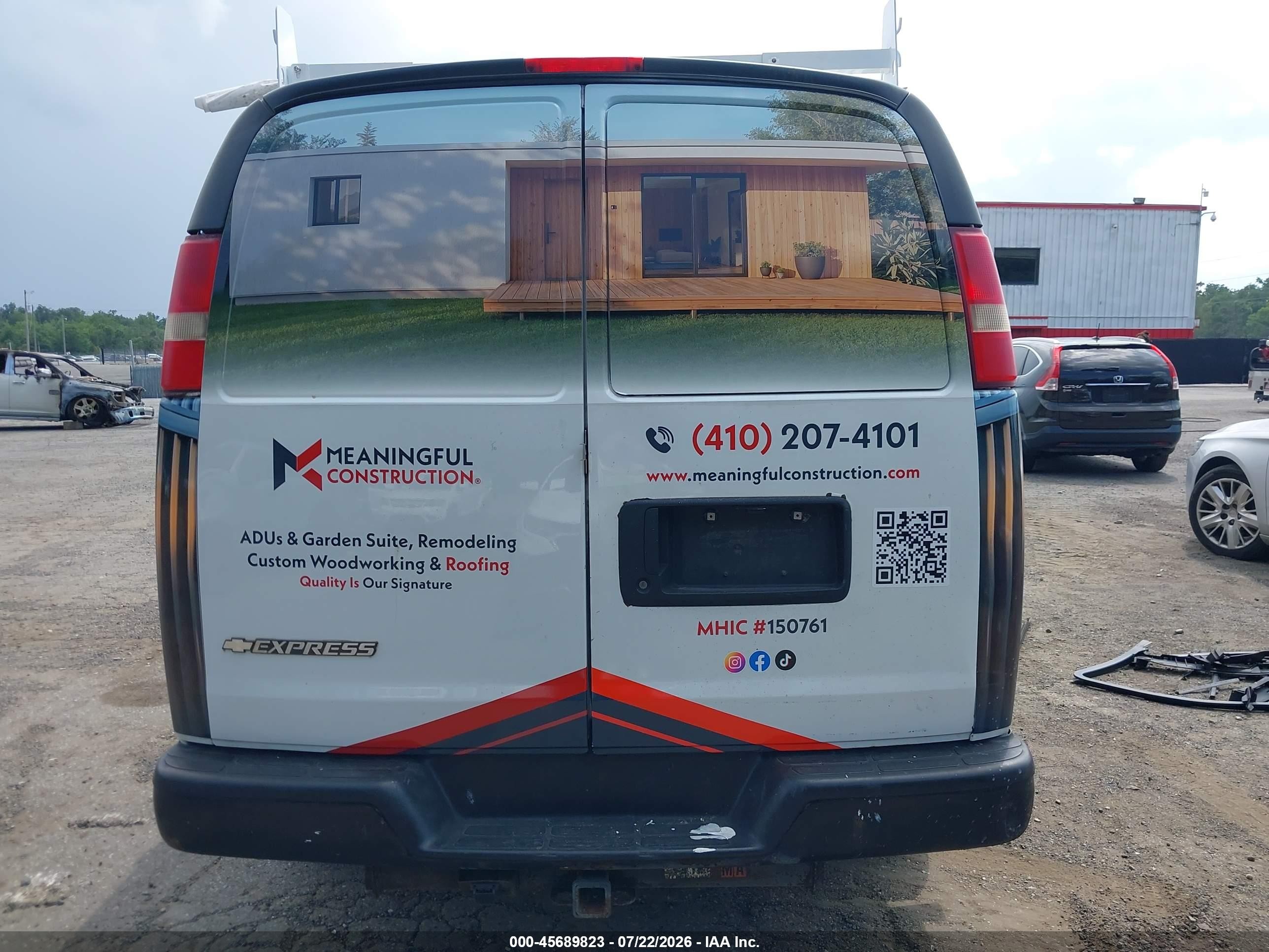 2011 Chevrolet Express 2500 Work Van White vin: 1GCWGFCA4B1187107