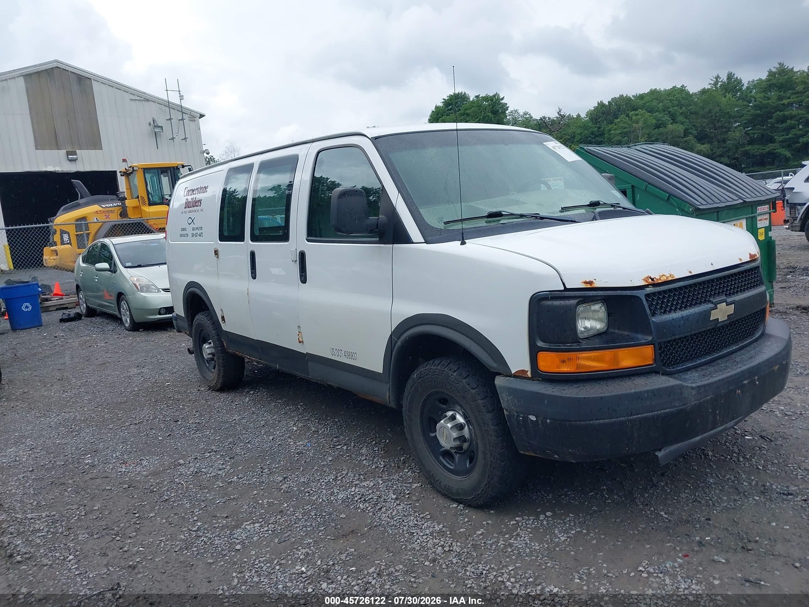 2013 Chevrolet Express 2500 Work Van White vin: 1GCWGFCA4D1122731