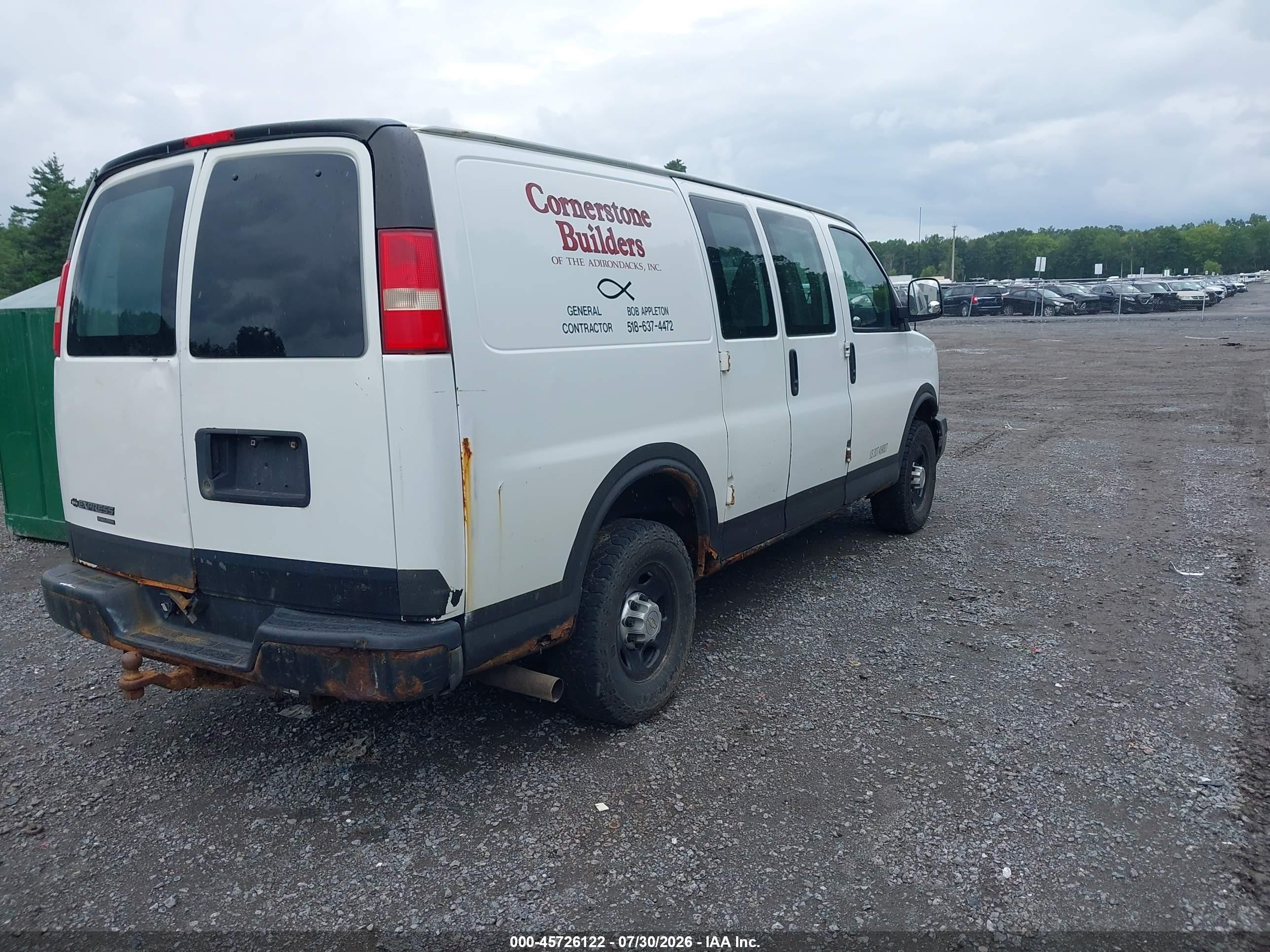 2013 Chevrolet Express 2500 Work Van White vin: 1GCWGFCA4D1122731