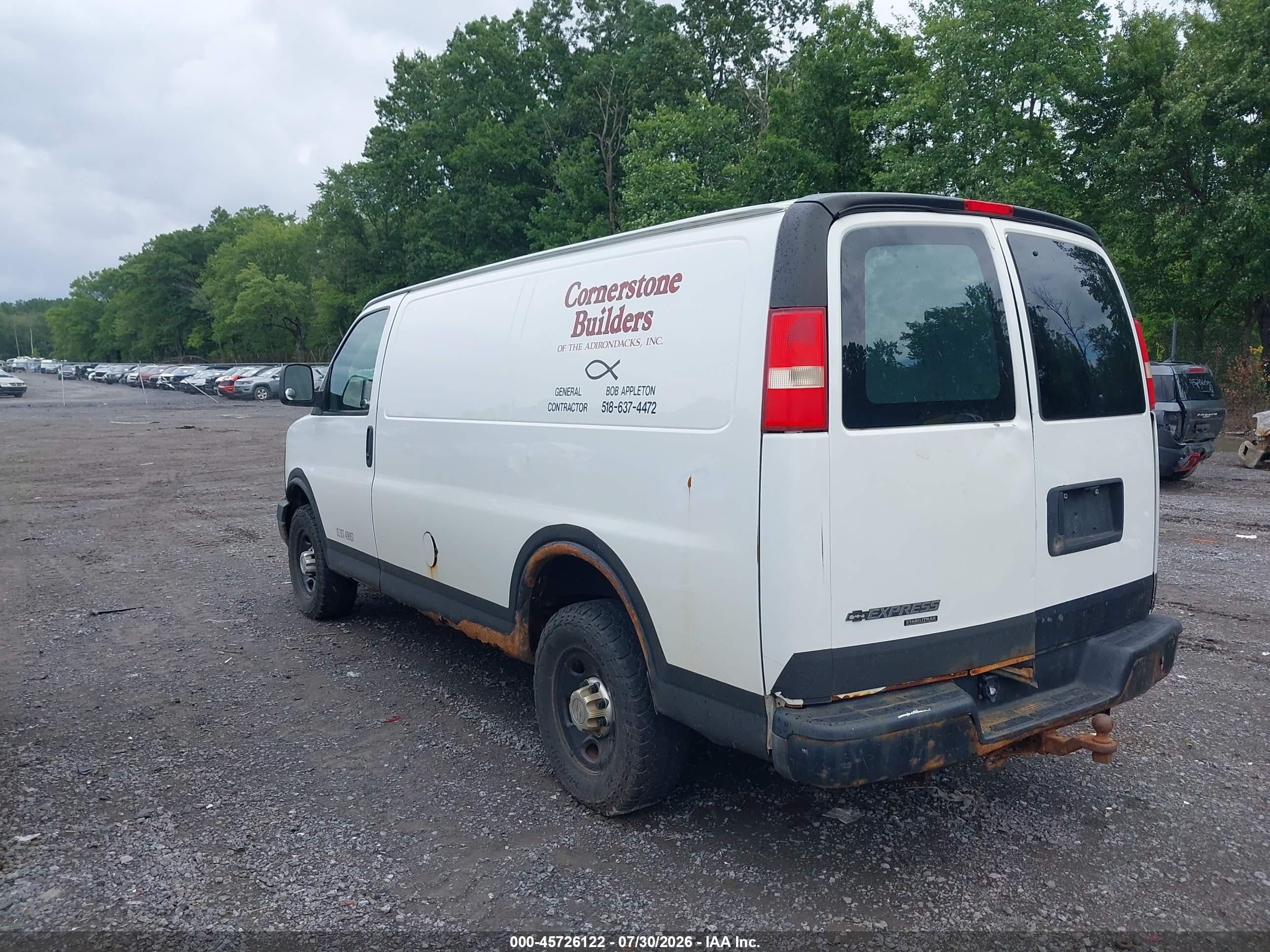 2013 Chevrolet Express 2500 Work Van White vin: 1GCWGFCA4D1122731