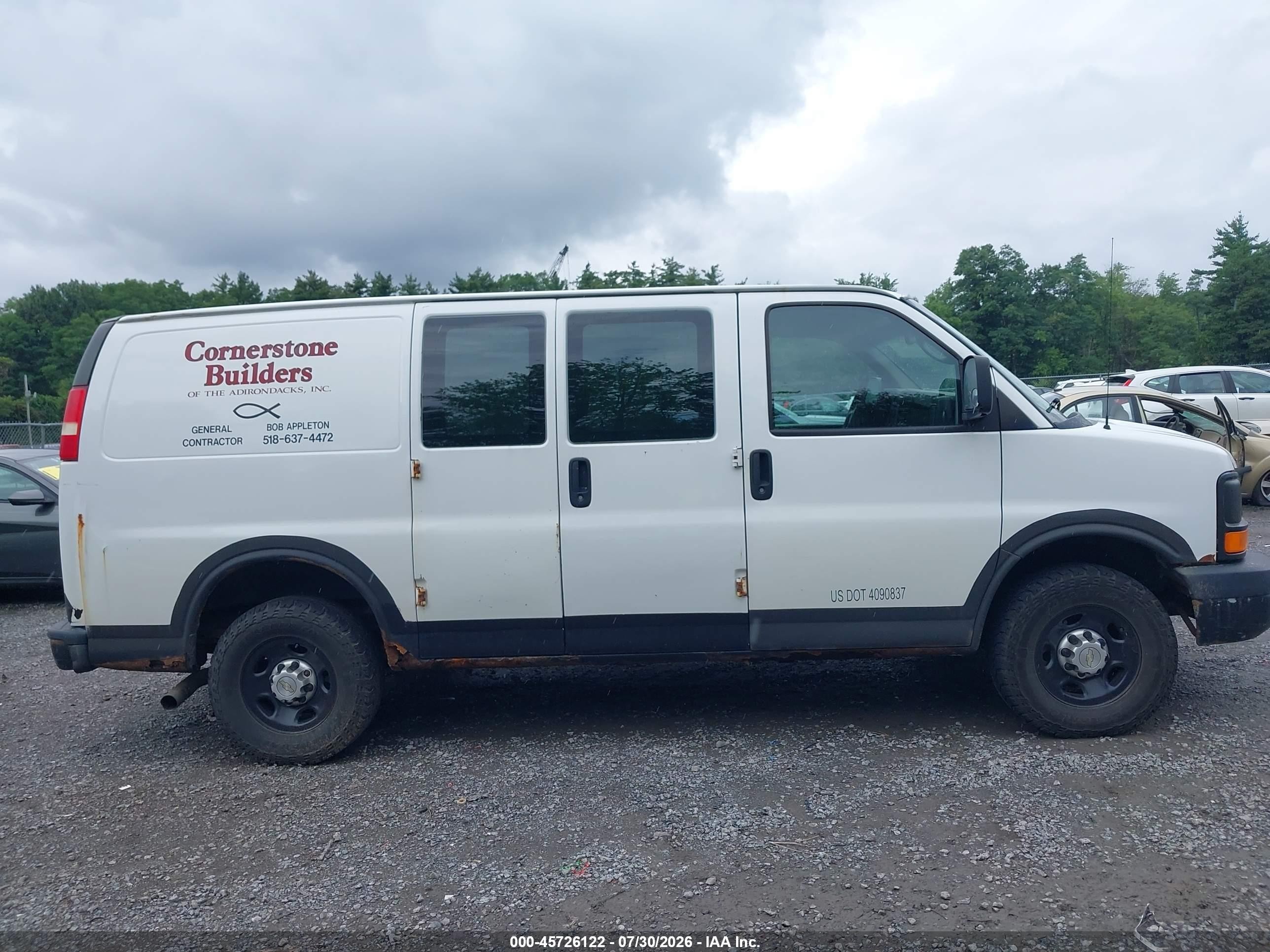 2013 Chevrolet Express 2500 Work Van White vin: 1GCWGFCA4D1122731