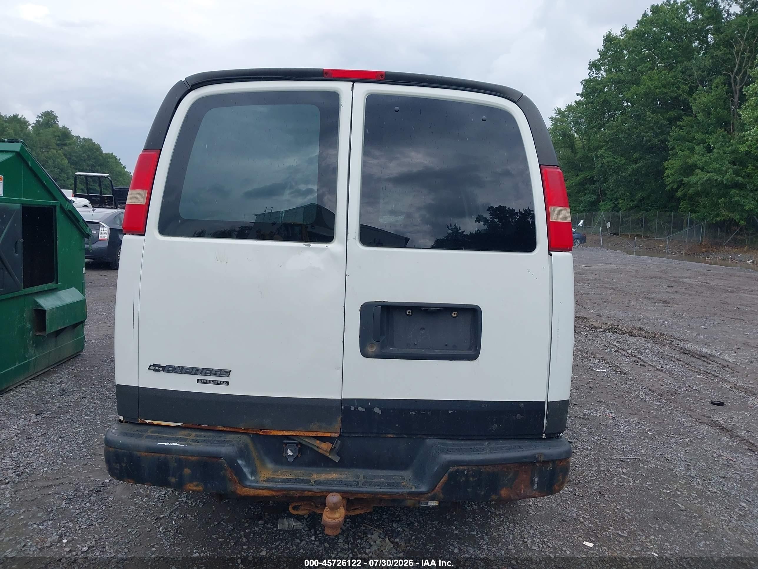 2013 Chevrolet Express 2500 Work Van White vin: 1GCWGFCA4D1122731