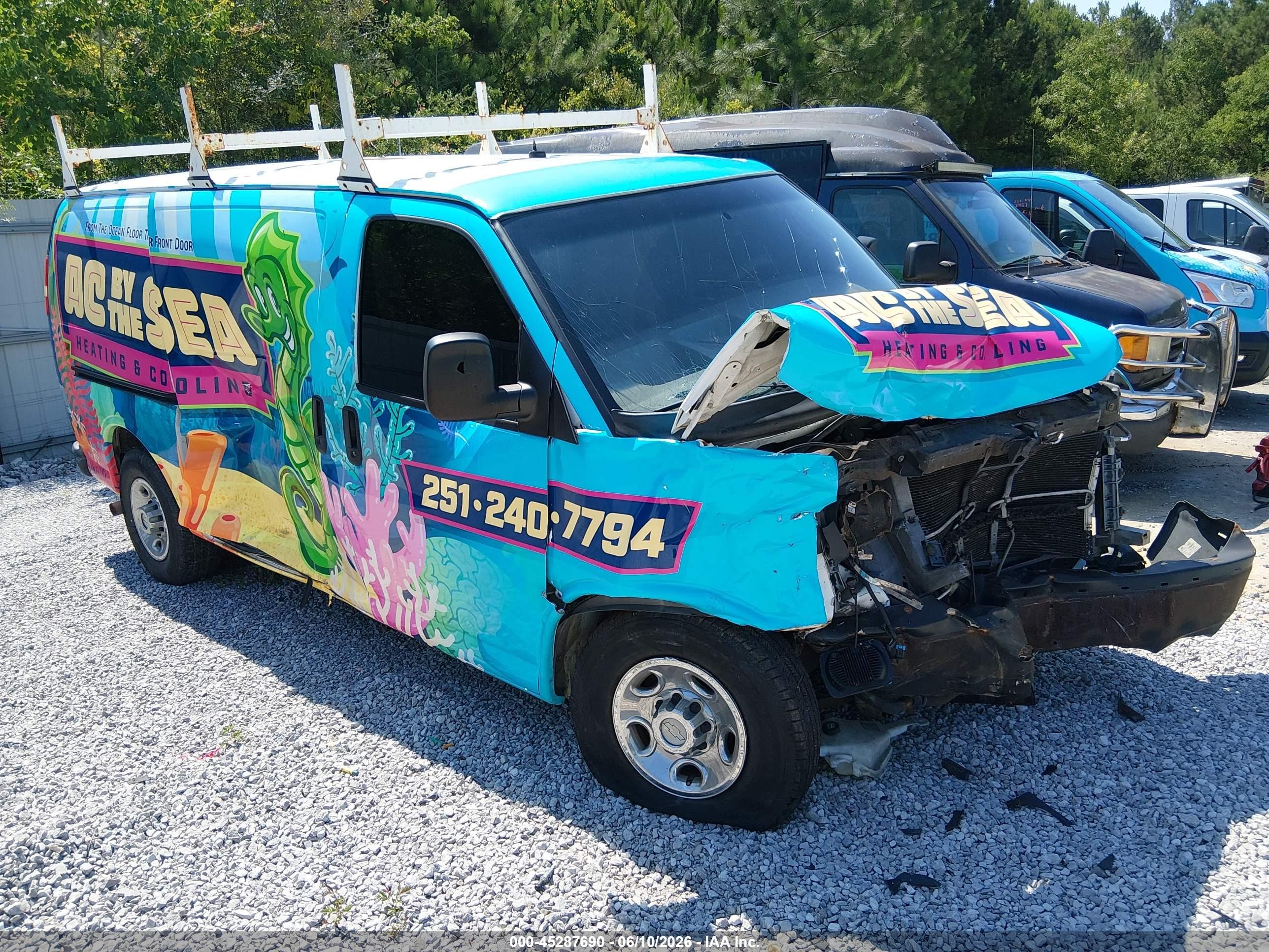 2011 Chevrolet Express 2500 Work Van Blue vin: 1GCWGFCA5B1164953