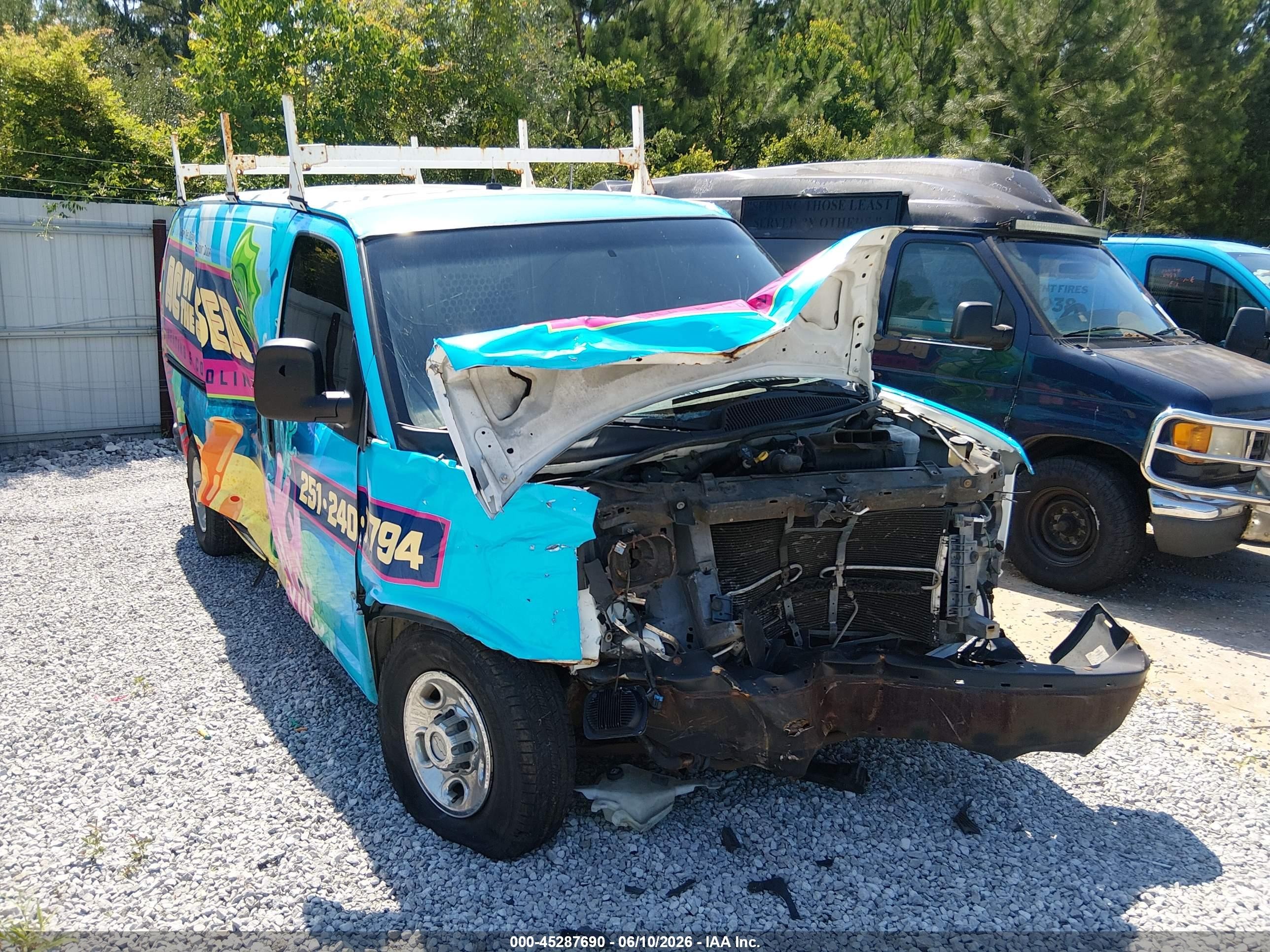 2011 Chevrolet Express 2500 Work Van Blue vin: 1GCWGFCA5B1164953