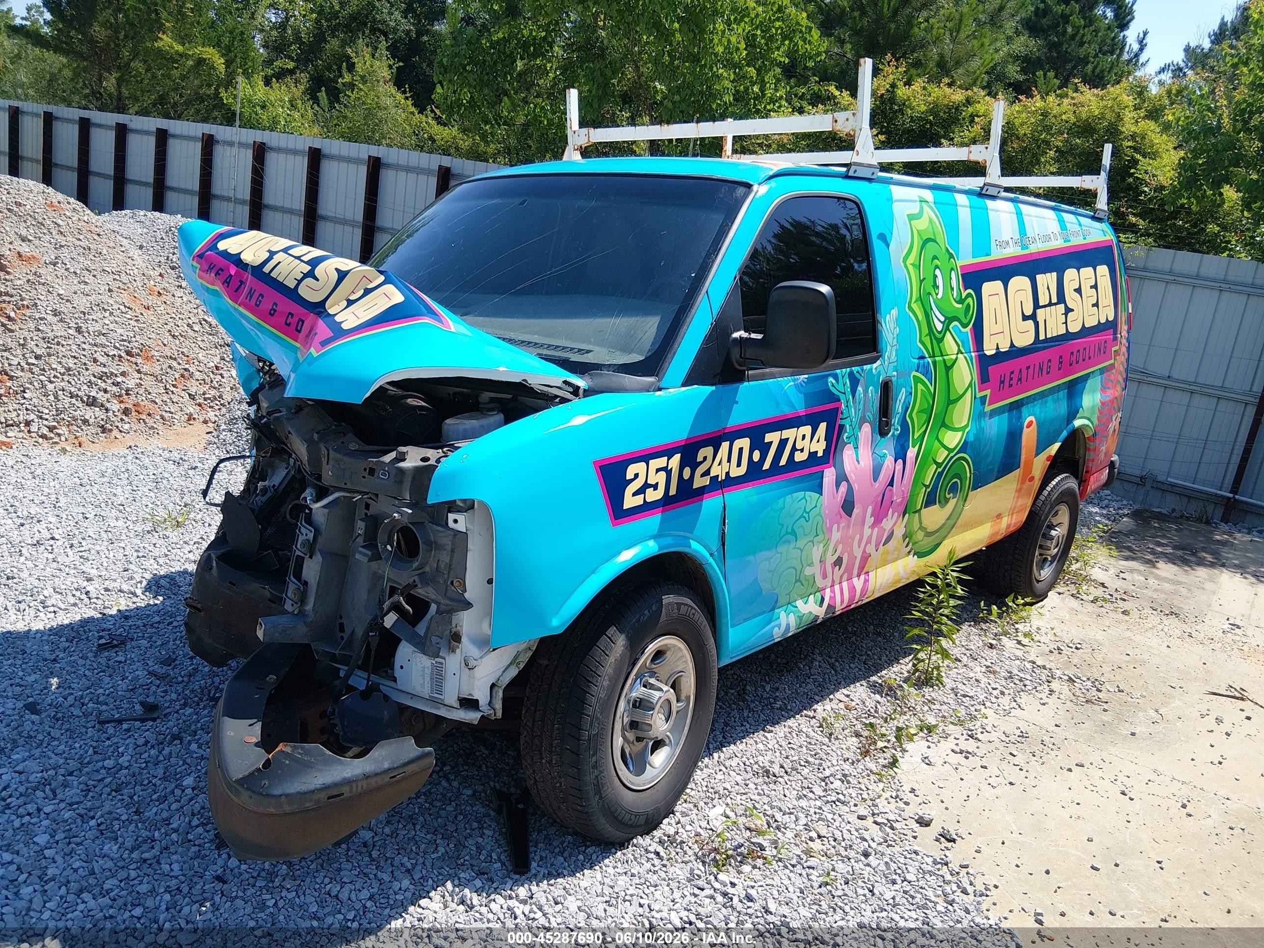 2011 Chevrolet Express 2500 Work Van Blue vin: 1GCWGFCA5B1164953