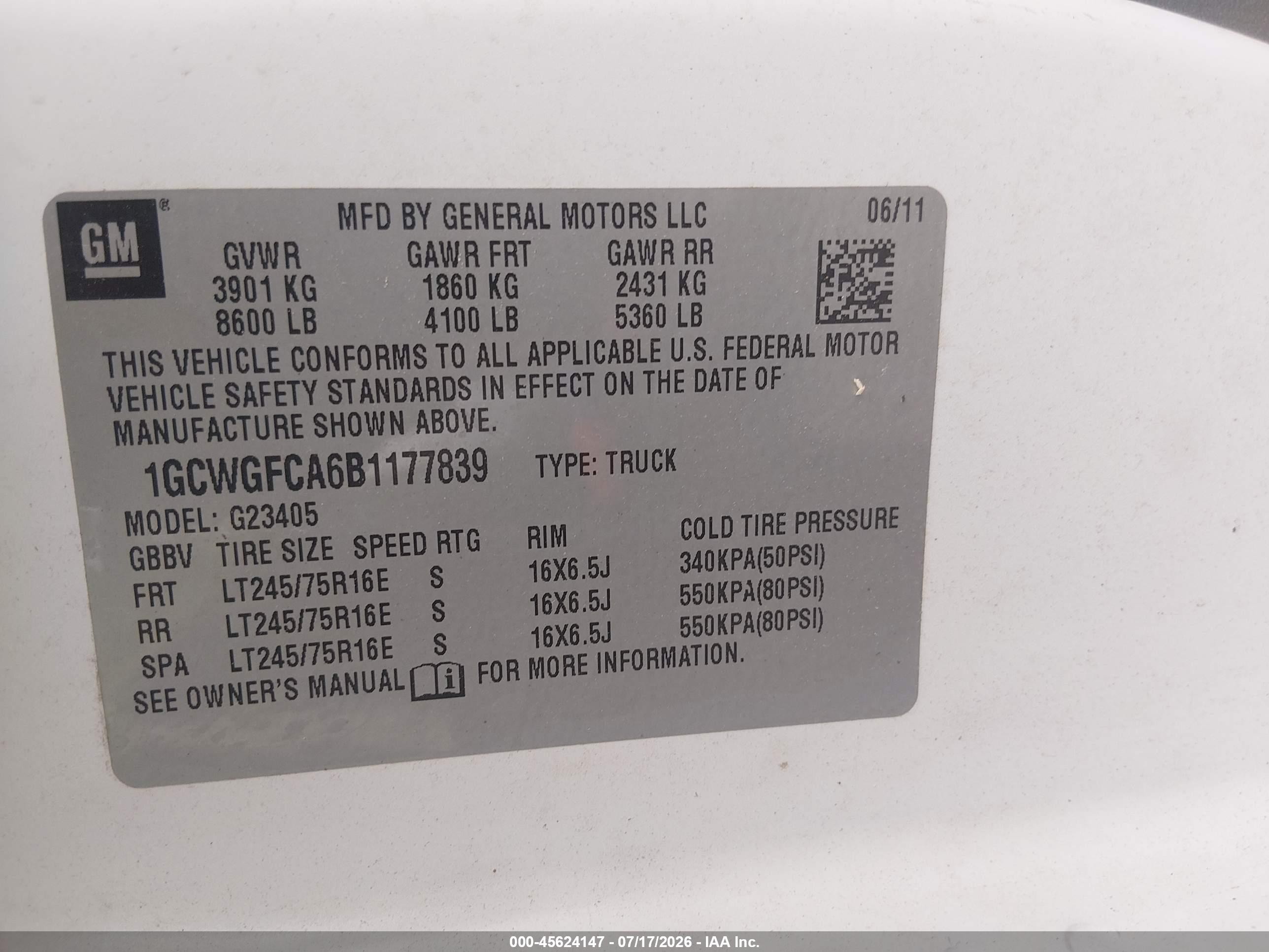 2011 Chevrolet Express 2500 Work Van White vin: 1GCWGFCA6B1177839