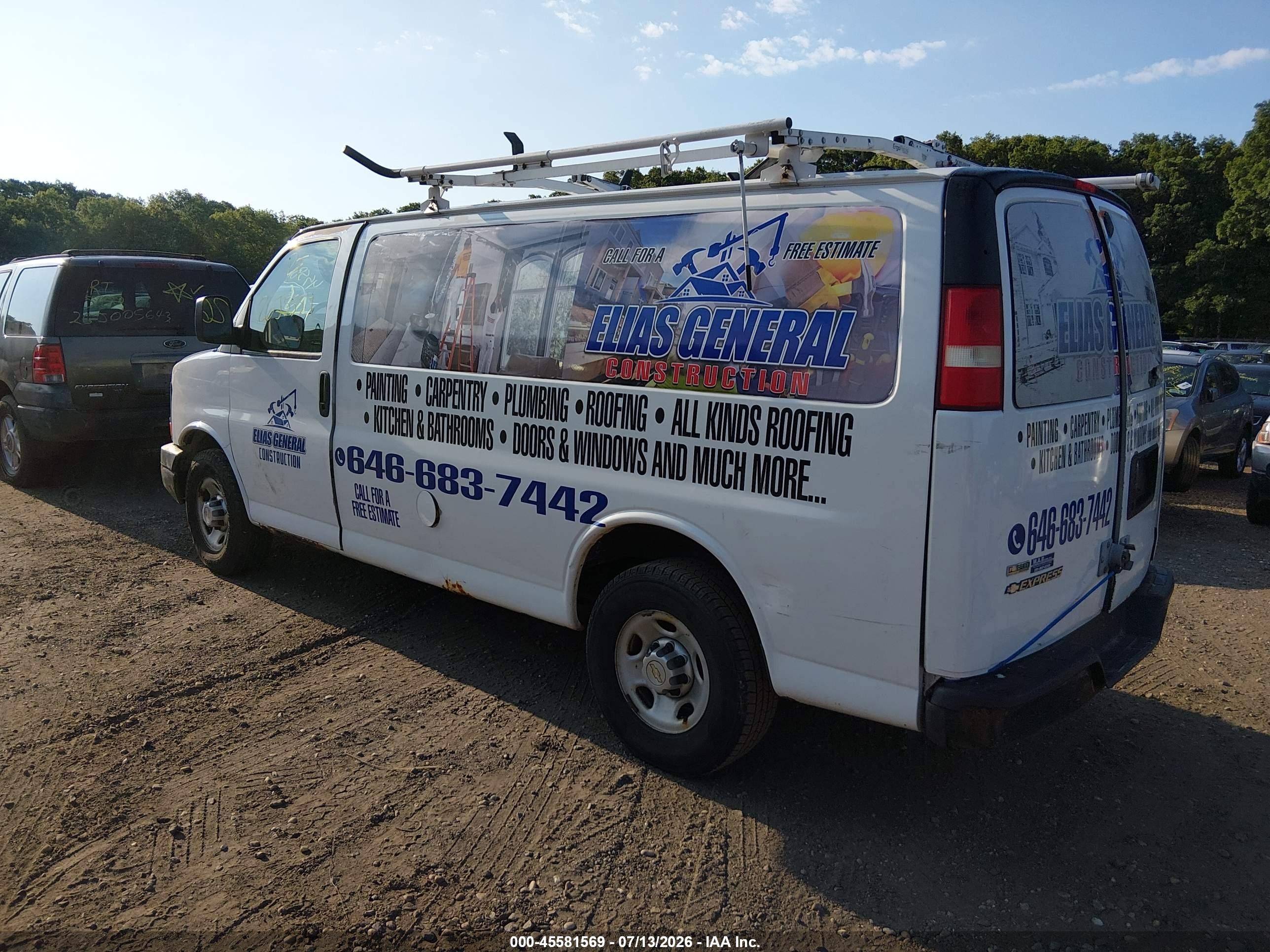 2011 Chevrolet Express 2500 Work Van White vin: 1GCWGFCA7B1164002