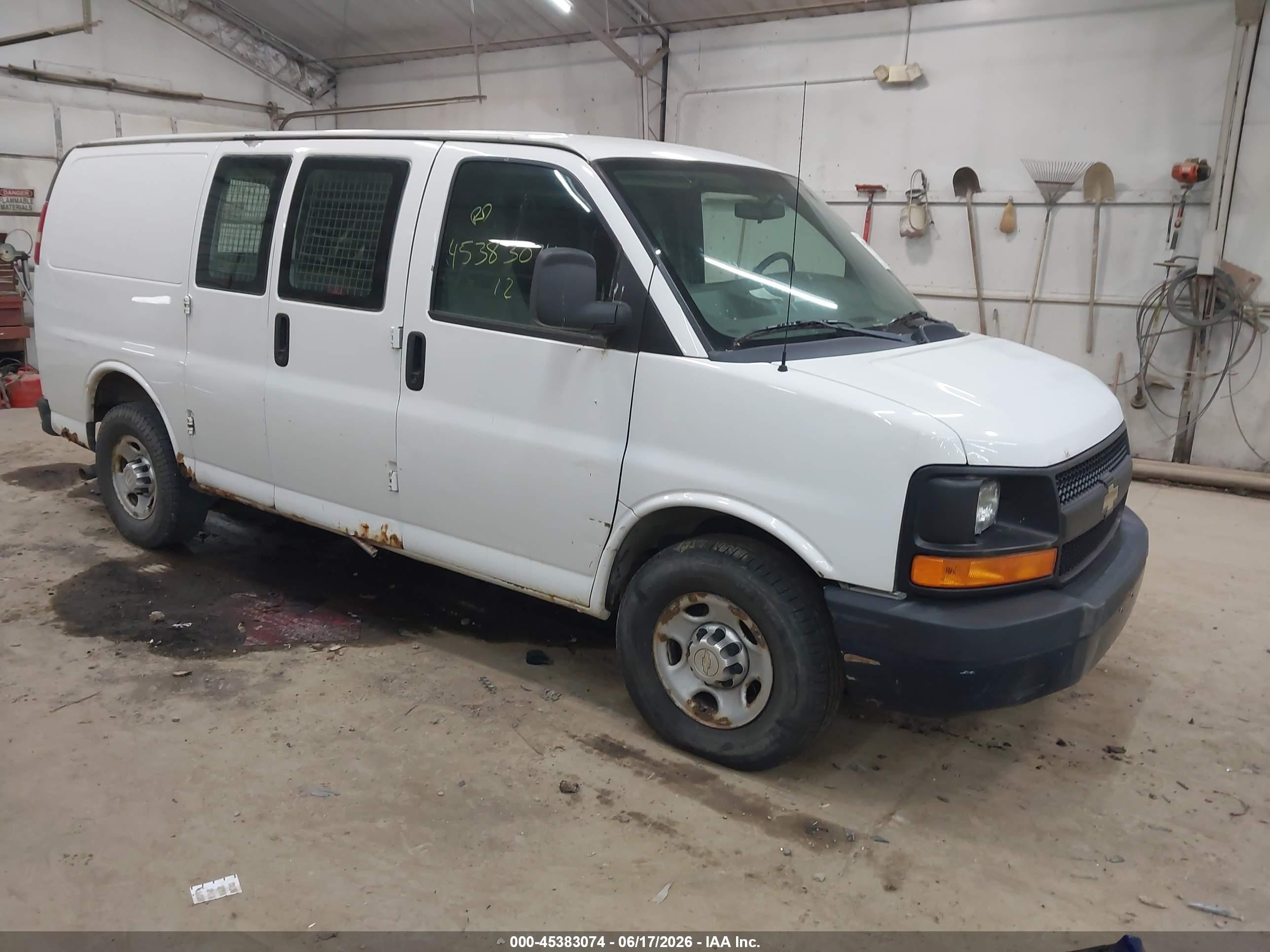 2012 Chevrolet Express 2500 Work Van White vin: 1GCWGFCA7C1152546