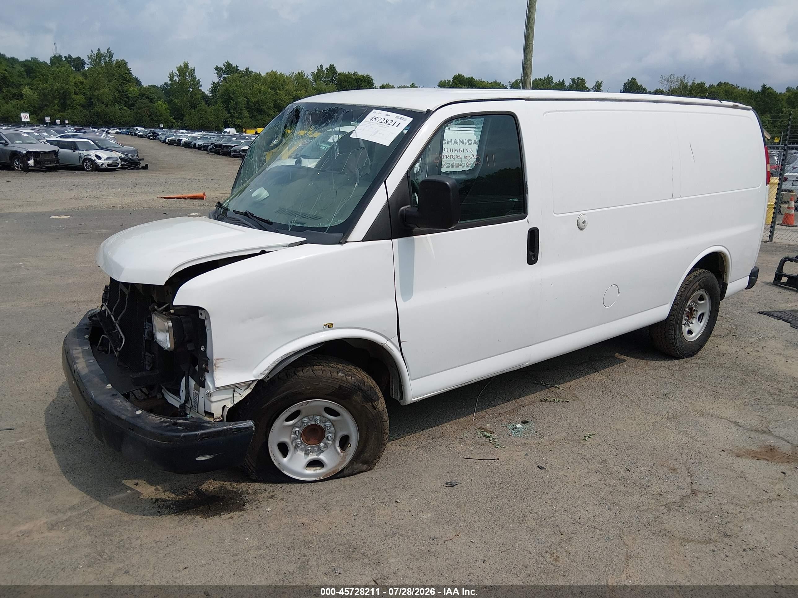 2012 Chevrolet Express 2500 Work Van White vin: 1GCWGFCA7C1197387