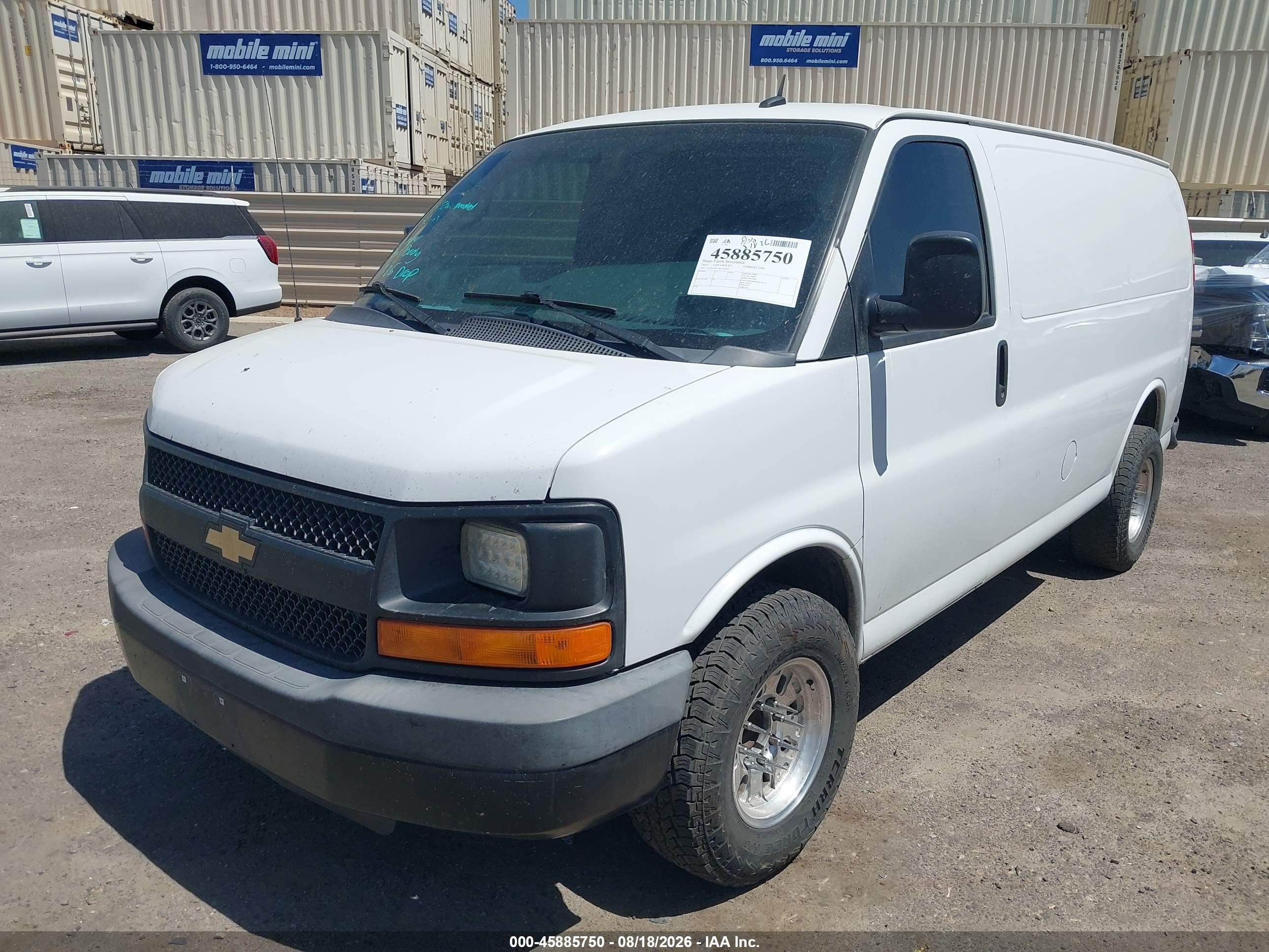 2014 Chevrolet Express 2500 Work Van White vin: 1GCWGFCA8E1182657