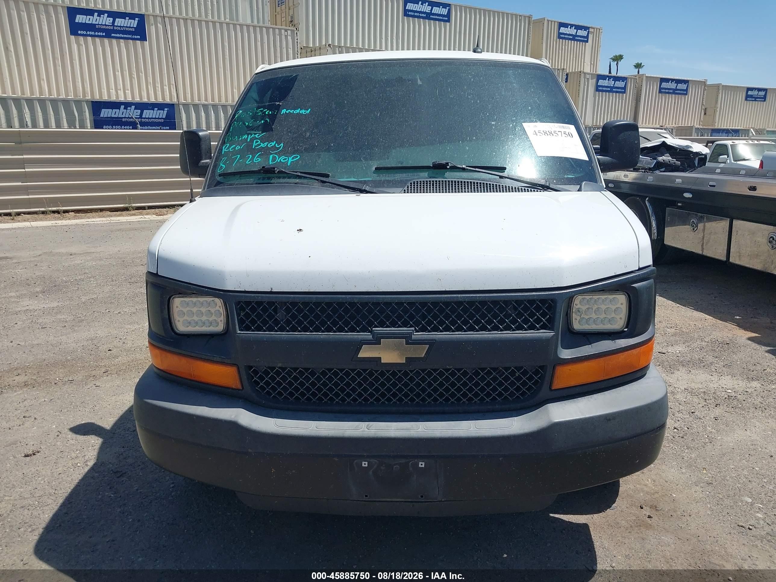 2014 Chevrolet Express 2500 Work Van White vin: 1GCWGFCA8E1182657