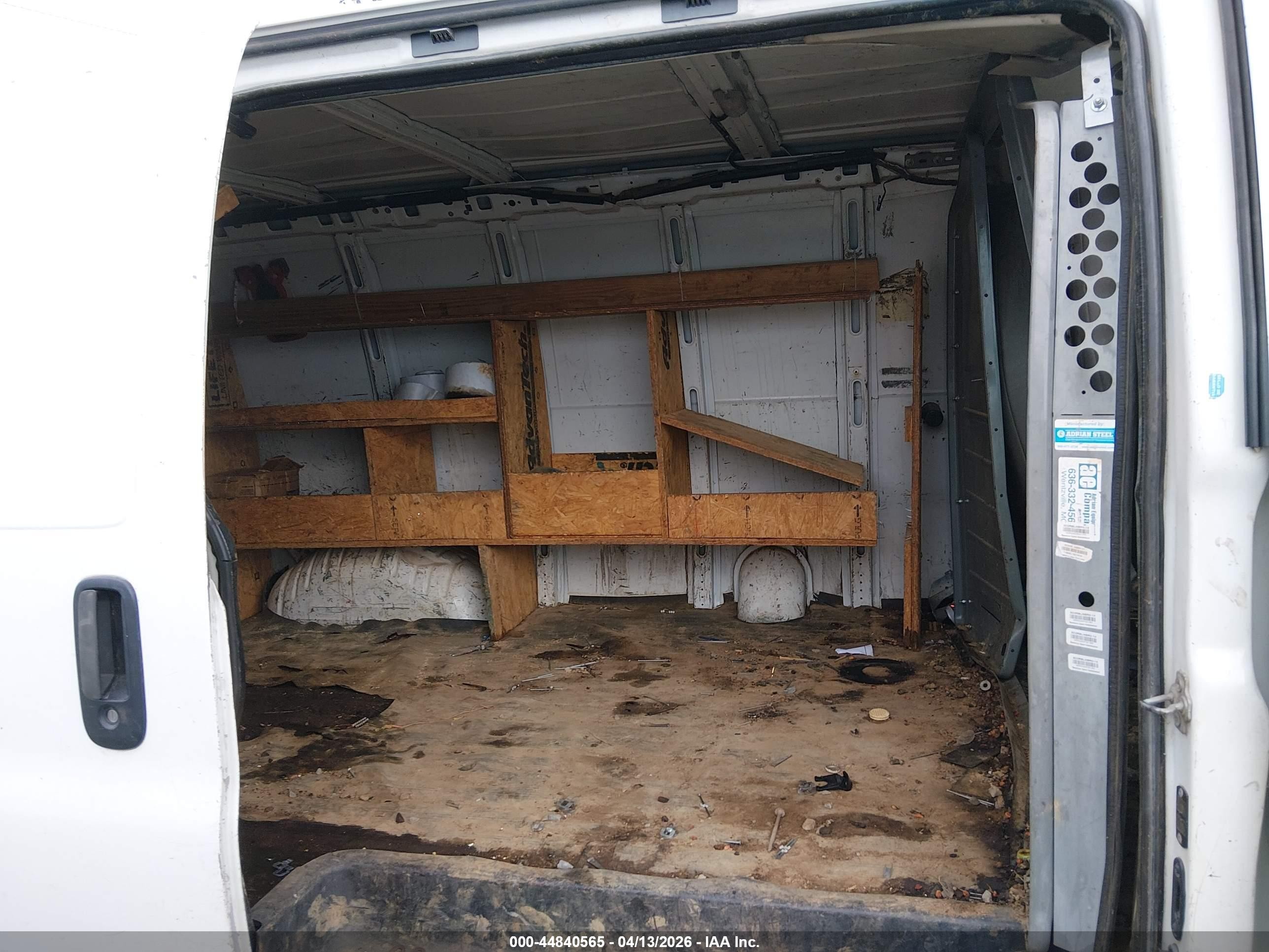 2012 Chevrolet Express 2500 Work Van White vin: 1GCWGFCA9C1178954