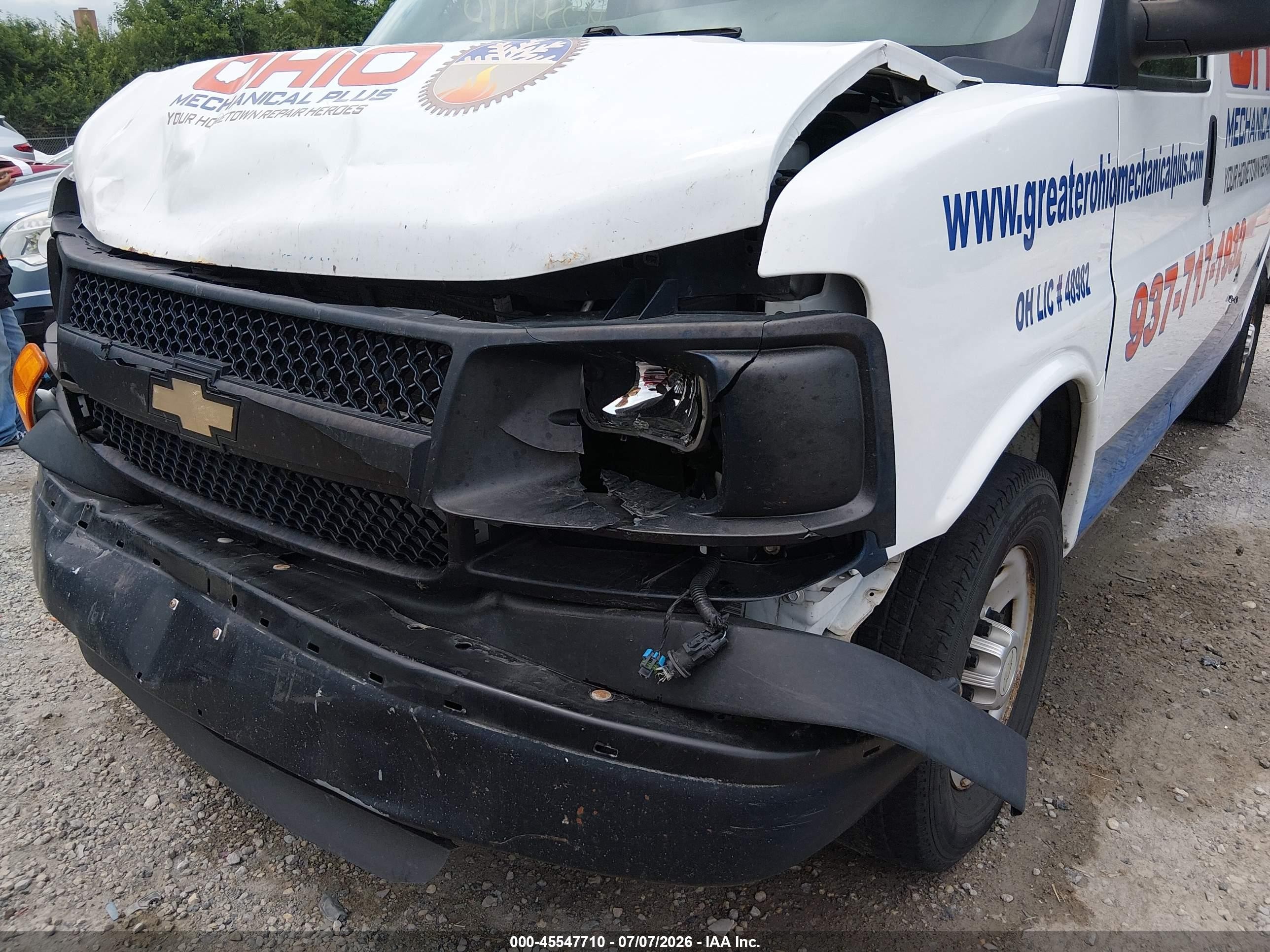 2014 Chevrolet Express 2500 Work Van White vin: 1GCWGFCA9E1163096