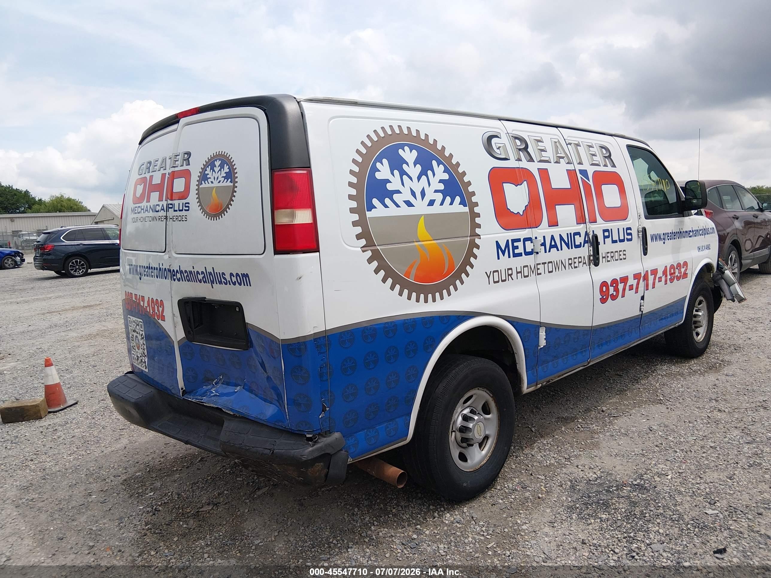 2014 Chevrolet Express 2500 Work Van White vin: 1GCWGFCA9E1163096
