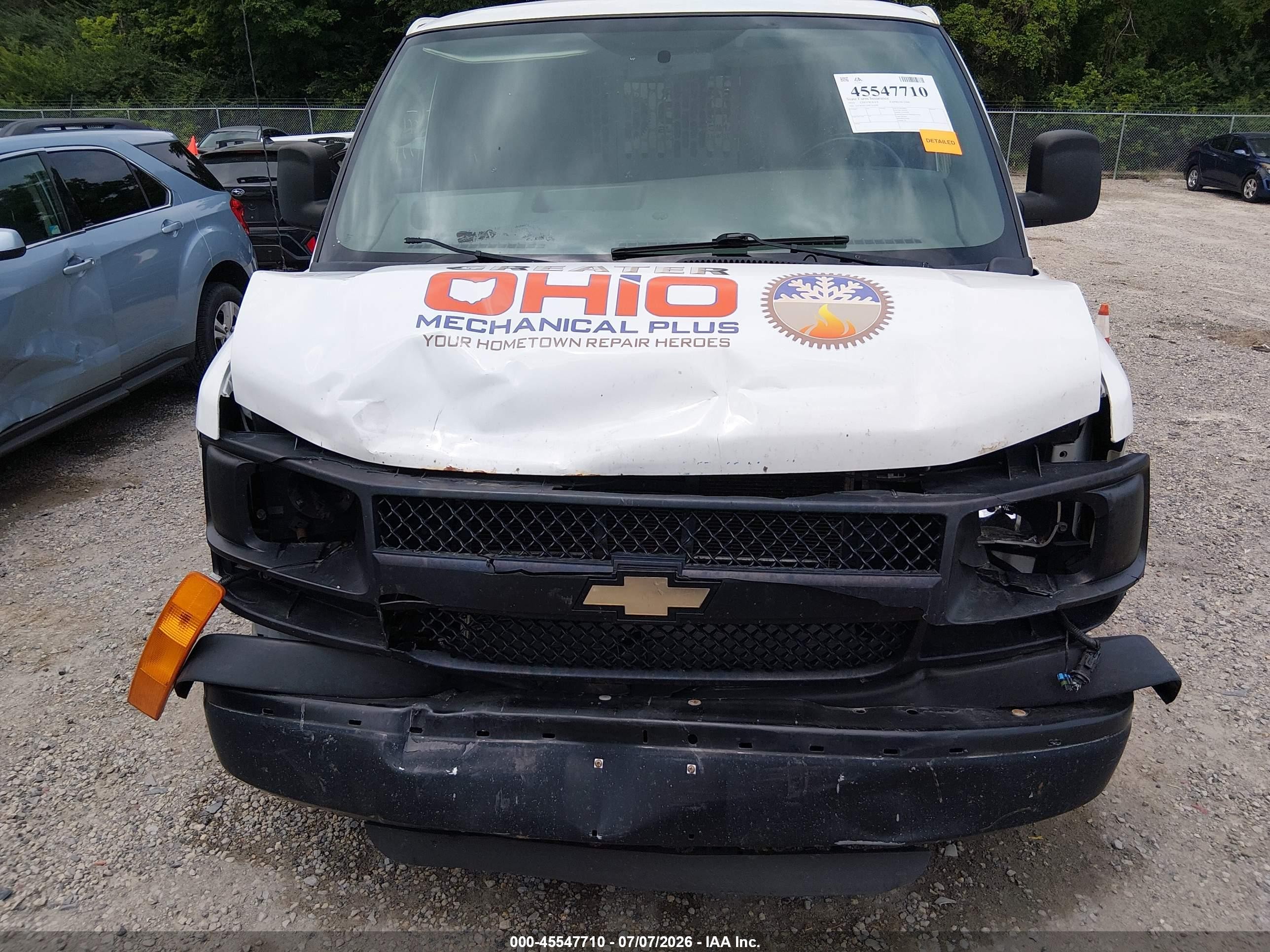 2014 Chevrolet Express 2500 Work Van White vin: 1GCWGFCA9E1163096