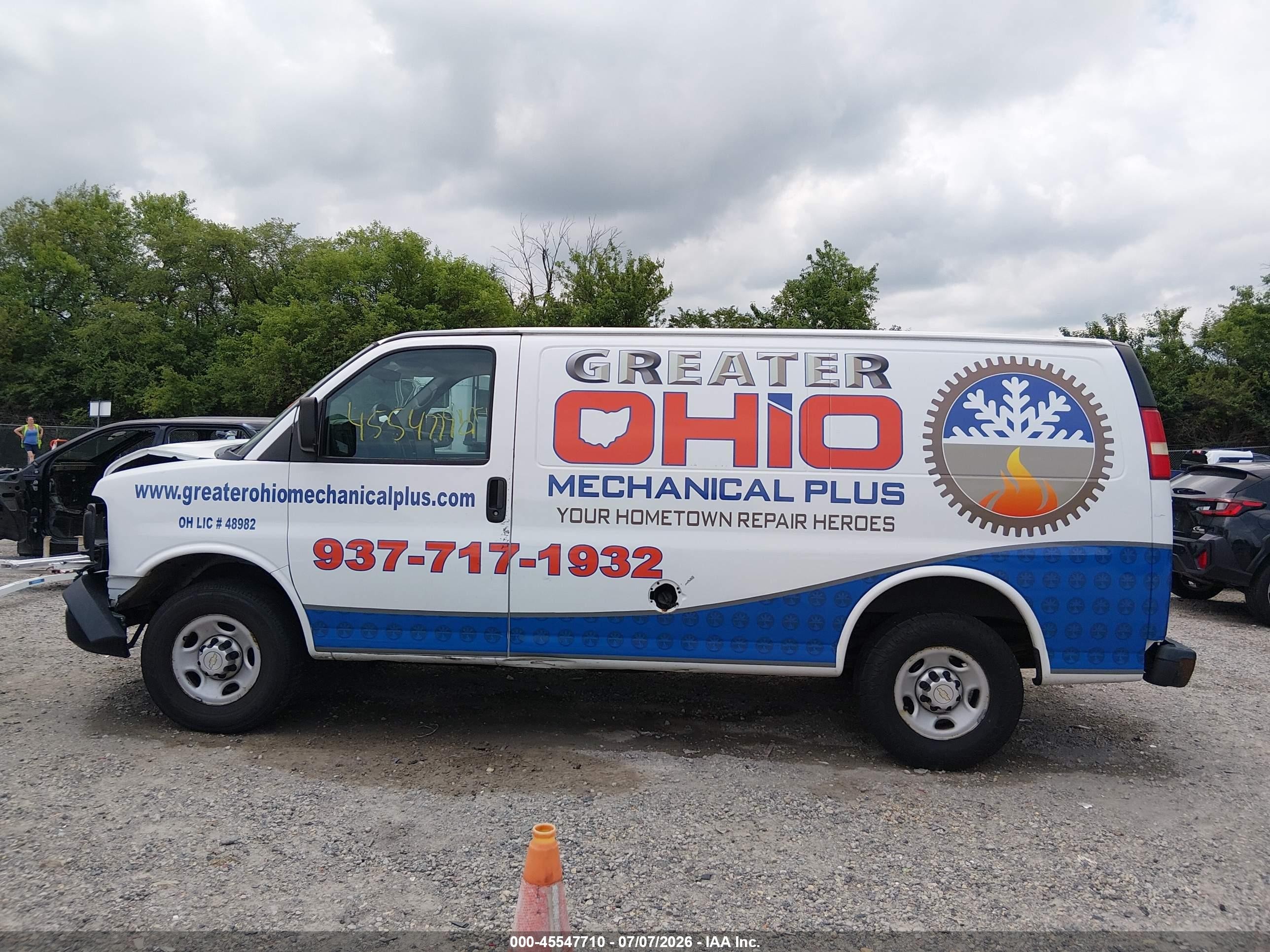 2014 Chevrolet Express 2500 Work Van White vin: 1GCWGFCA9E1163096