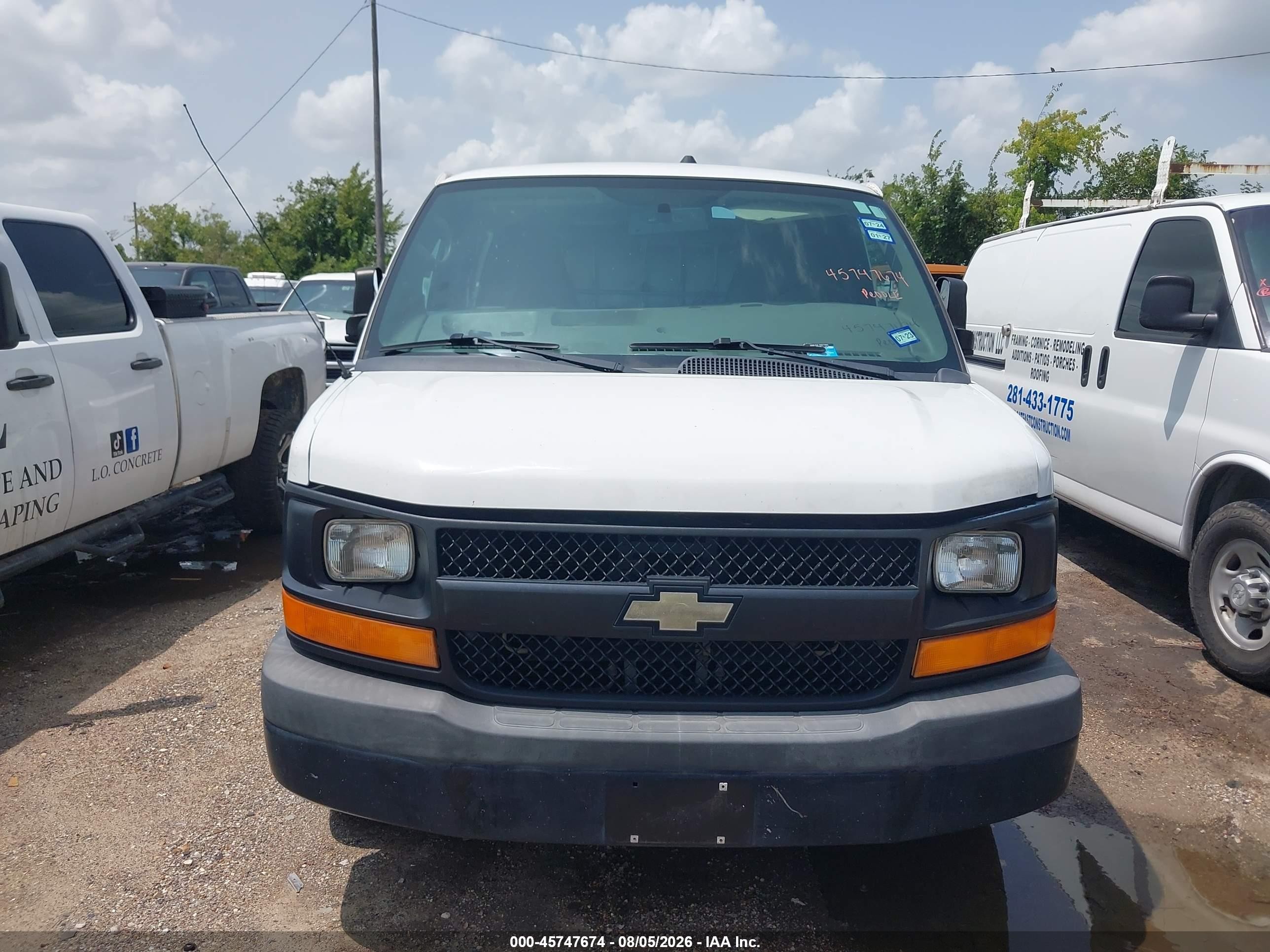 2013 Chevrolet Express 2500 Work Van White vin: 1GCWGFCB1D1902548