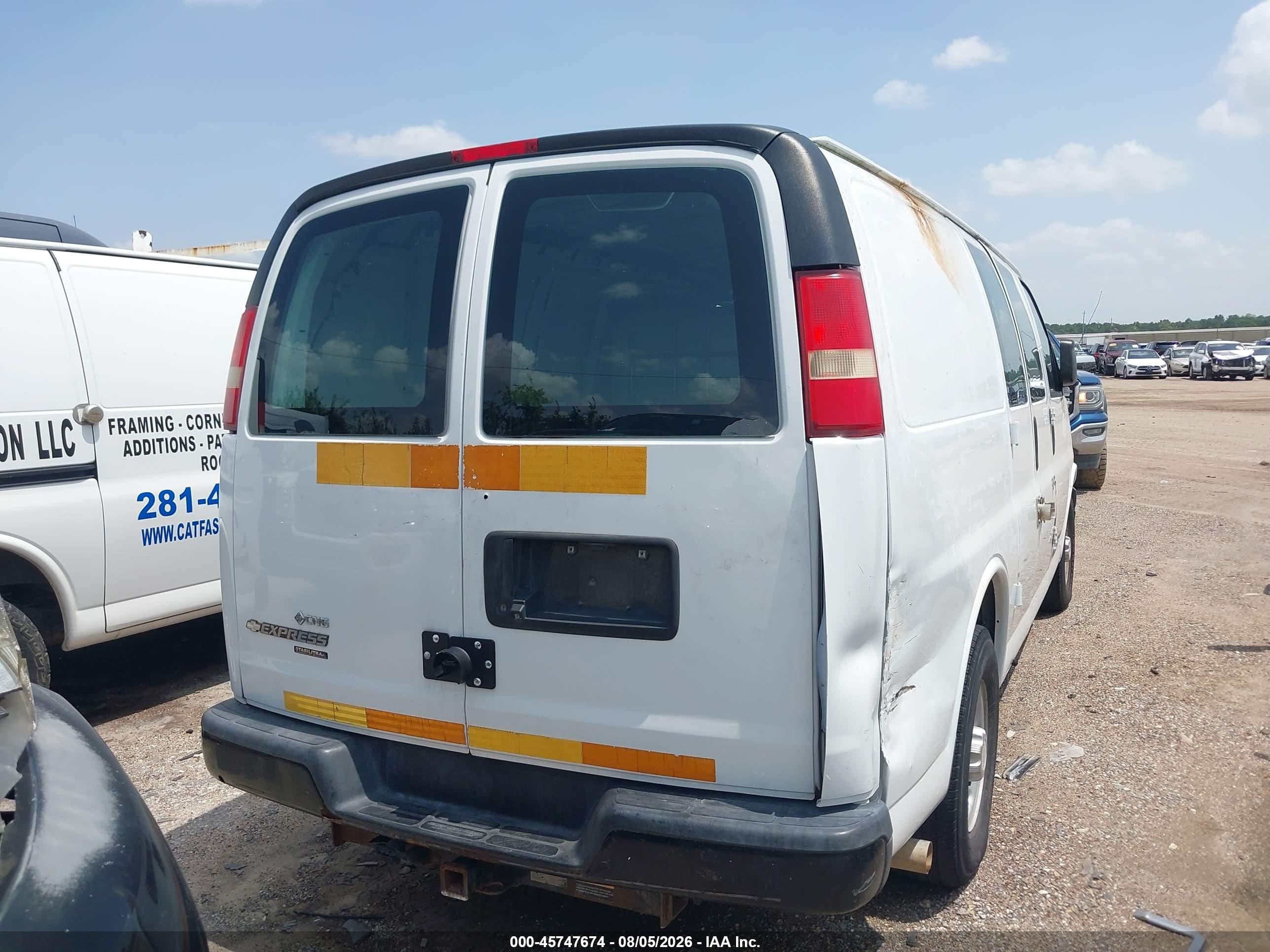 2013 Chevrolet Express 2500 Work Van White vin: 1GCWGFCB1D1902548