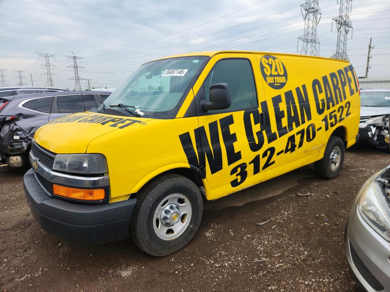 2015 Chevrolet Express G2500 Желтый vin: 1GCWGFCF3F1253695